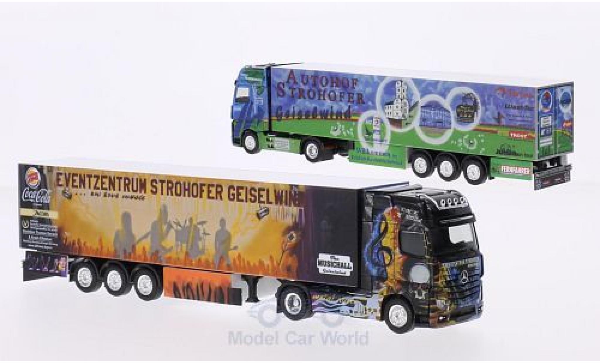 Mercedes Actros 1/87 Herpa Autohof Strohofer / Wolf Transporte K&uuml;hlkoffer-SZ in PC-Box modelauto