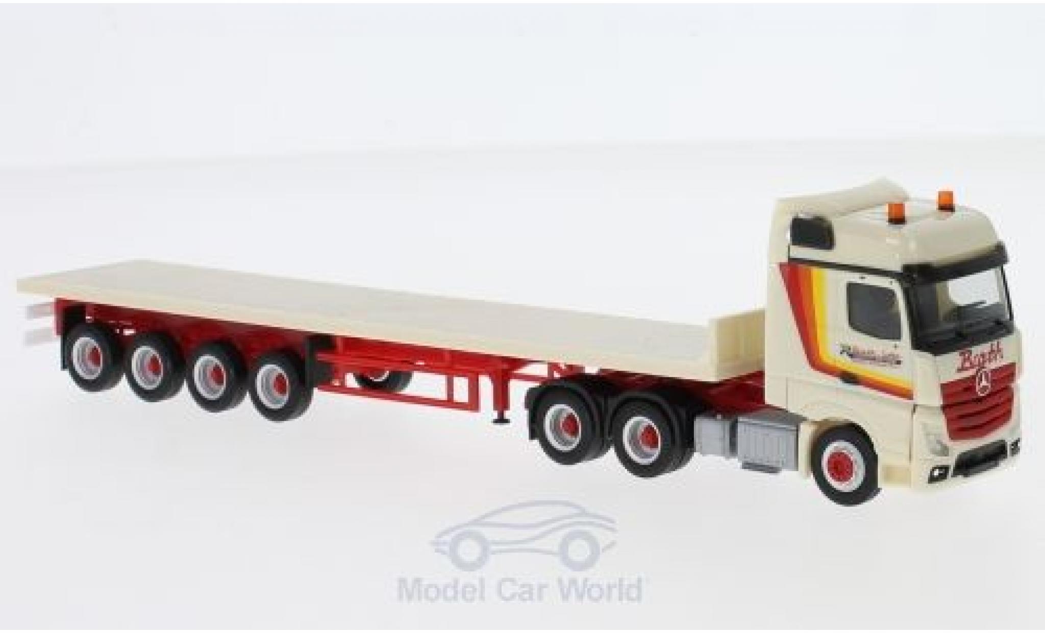 Mercedes Actros 1/87 Herpa Bigspace Barth & Sohn Flachbett-Sattelzug modelauto