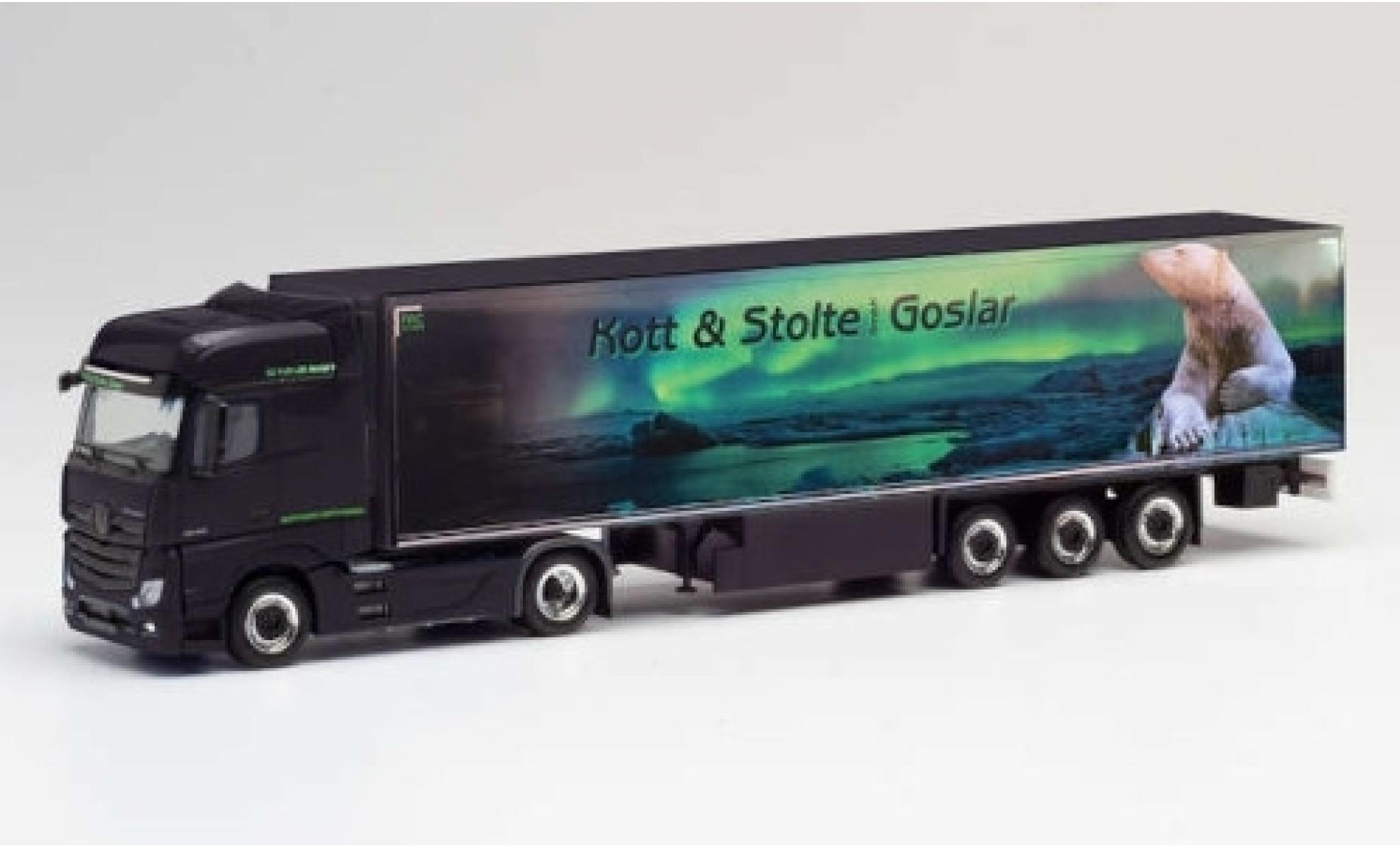 Mercedes Actros 1/87 Herpa BigSpace Kott & Stolte Goslar Remorque de bo&icirc;te de r&eacute;frig&eacute;ration modelauto