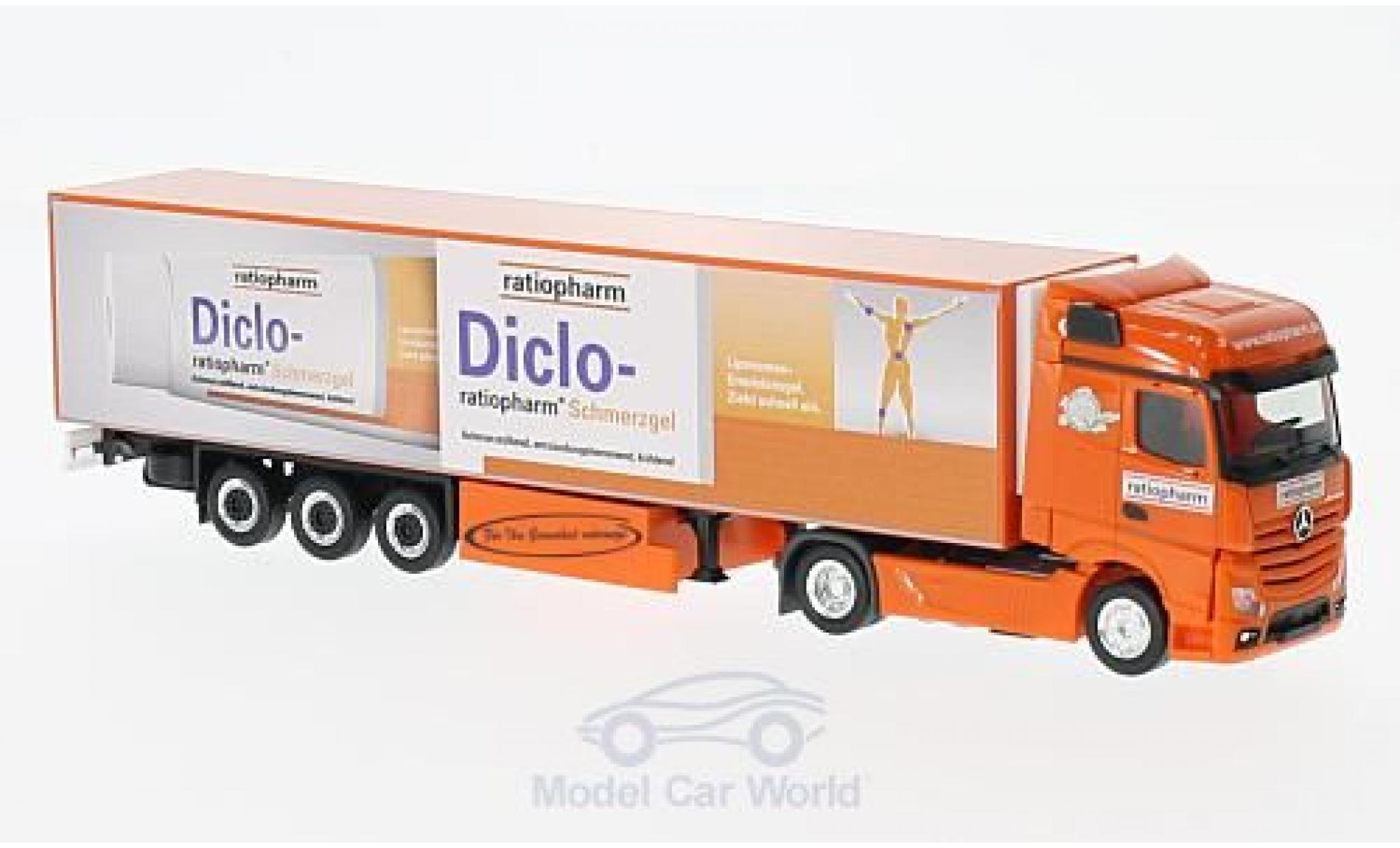 Mercedes Actros 1/87 Herpa Bigspace Ratiopharm K&uuml;hlkoffer-SZ modelauto