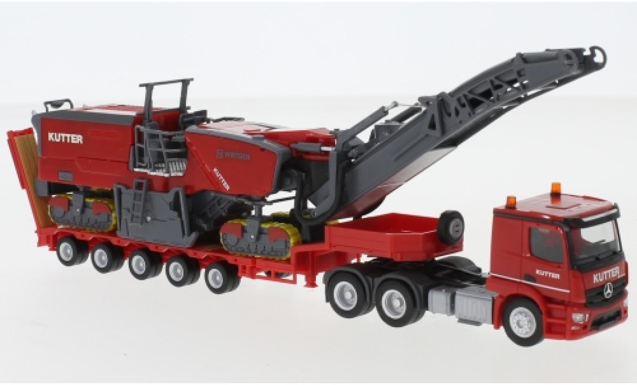 Mercedes CLA 1/87 Herpa Actros Classicspace Kutter Tieflade-Sattelzug mit Wirtgen Fr&auml;se 250i modelauto