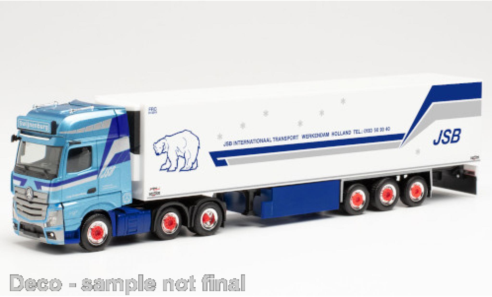 Mercedes Actros 1/87 Herpa Gigaspace 6x2 JSB Transport (NL) 2018 K&uuml;hlkoffer-Sattelzug modelauto