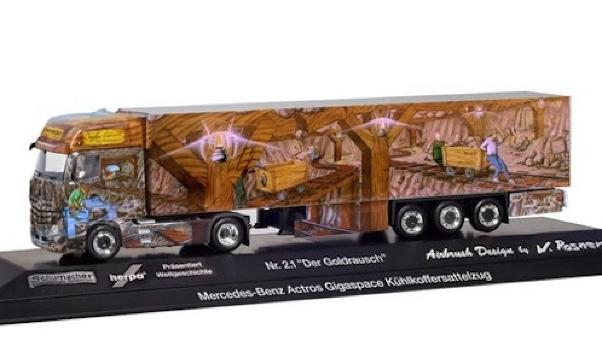 Mercedes Actros 1/87 Herpa Gigaspace Der Goldrausch K&uuml;hlkoffer-Sattelzug Weltgeschichte Nr. 2.1 modelauto