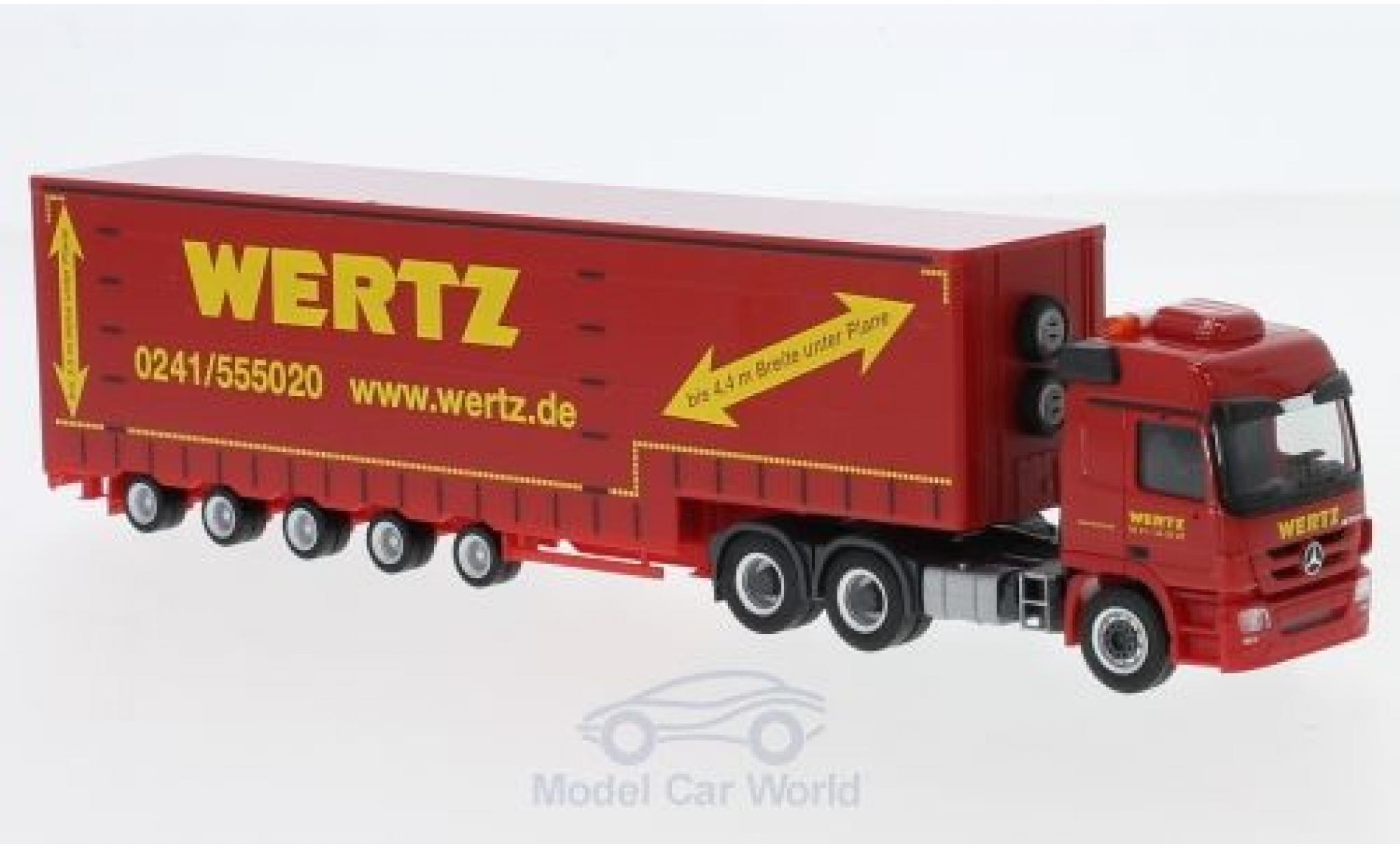 Mercedes Actros 1/87 Herpa L 6x4 Wertz Aachen 2008 Meusburger-Sattelzug modelauto