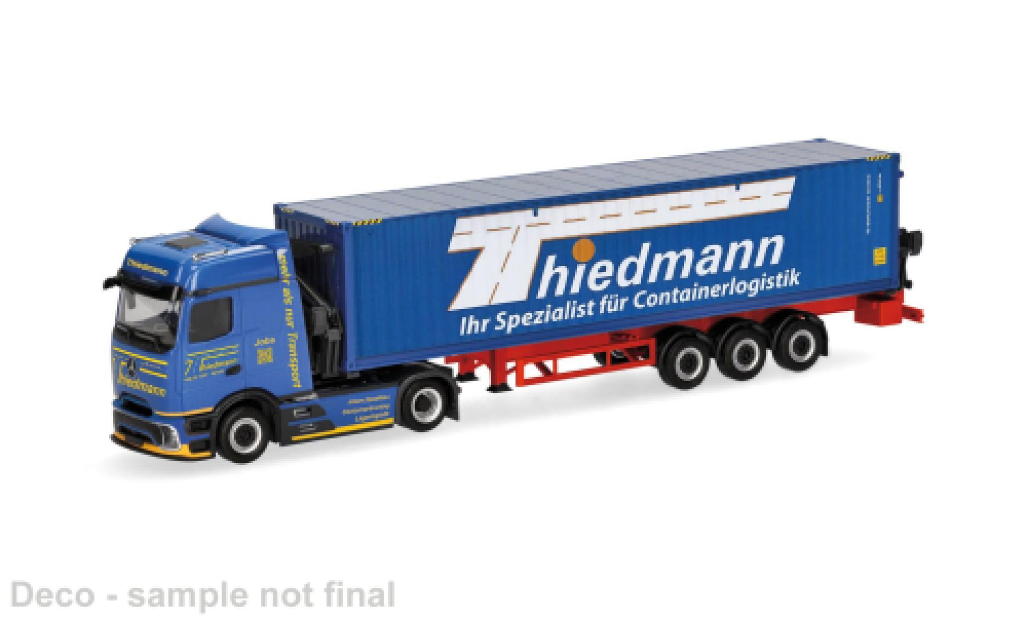 Mercedes Actros 1/87 Herpa L blauw Thiedmann 1:87 modelauto