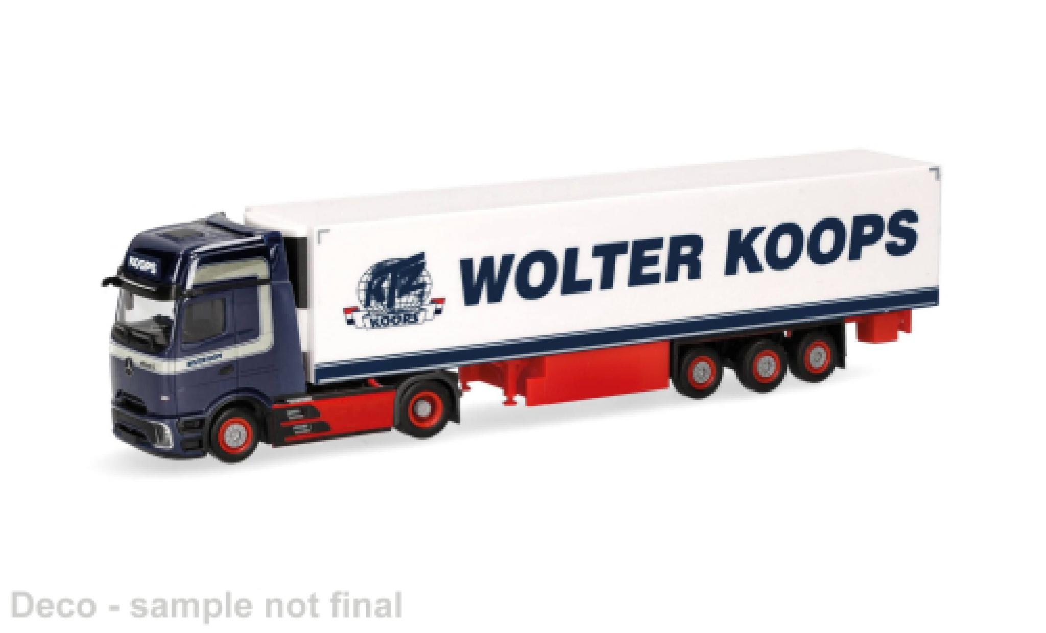 Mercedes Actros 1/87 Herpa L blauw/wit Wolter Koops 1:87 modelauto