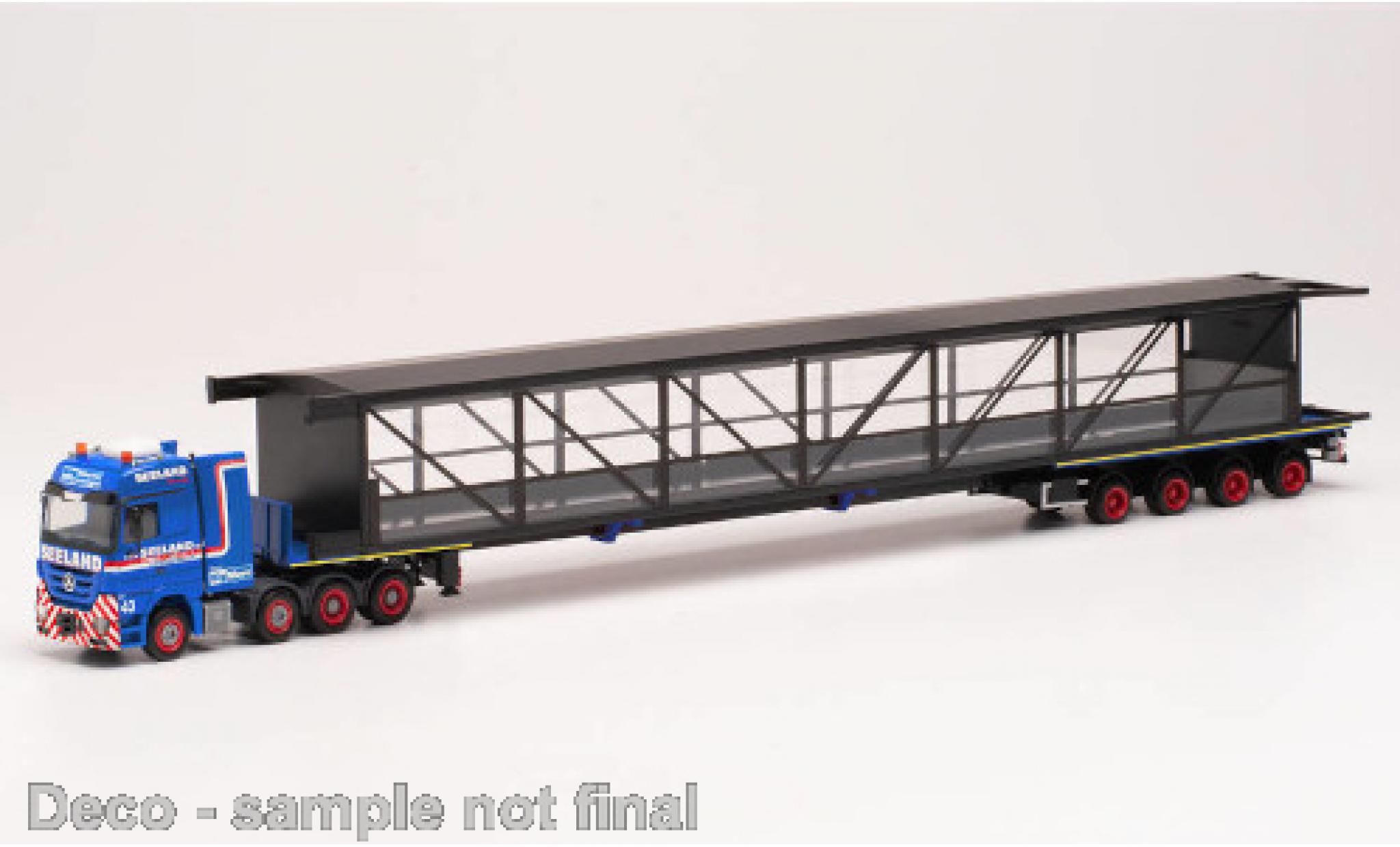Mercedes Actros 1/87 Herpa LH Seeland / Miniaturwunderland Schwerlast-Sattelzug mit Br&uuml;cke modelauto