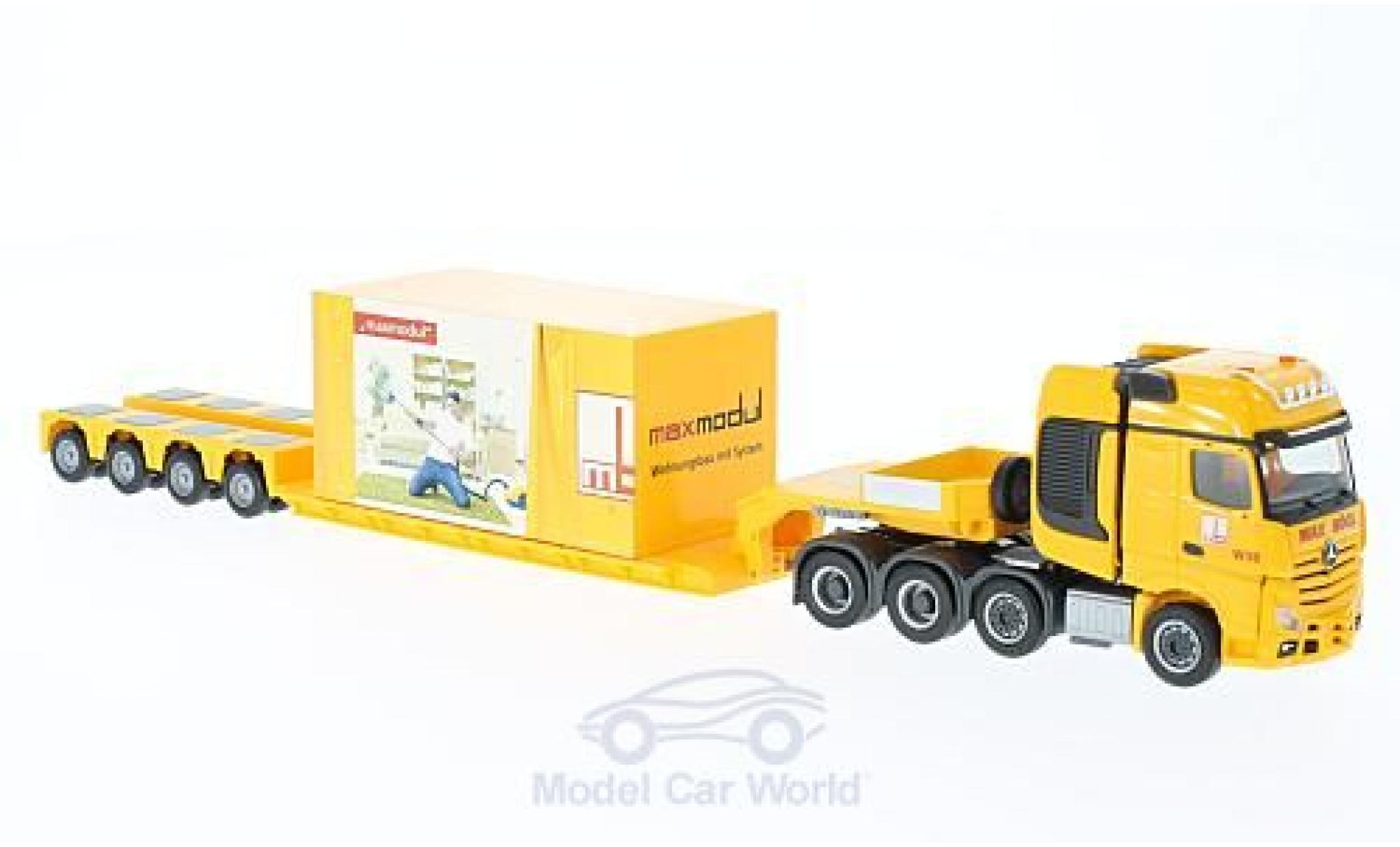 Mercedes Actros 1/87 Herpa SLT Max B&ouml;gl Tieflade-SZ mit Ladegut modelauto