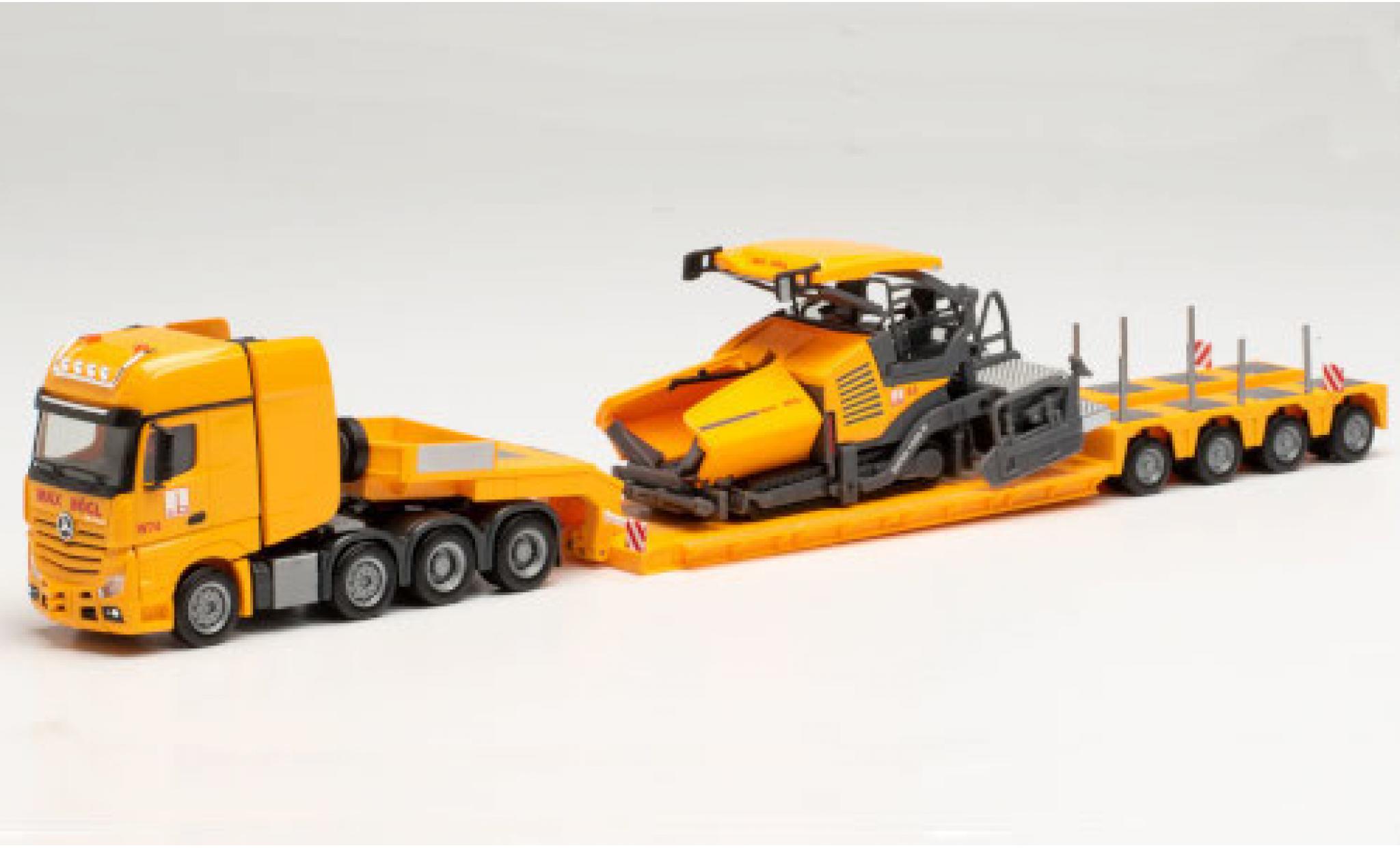Mercedes Actros 1/87 Herpa SLT Max B&ouml;gl Tiefladesattelzug mit V&ouml;gele Deckenfertiger 1900i modelauto