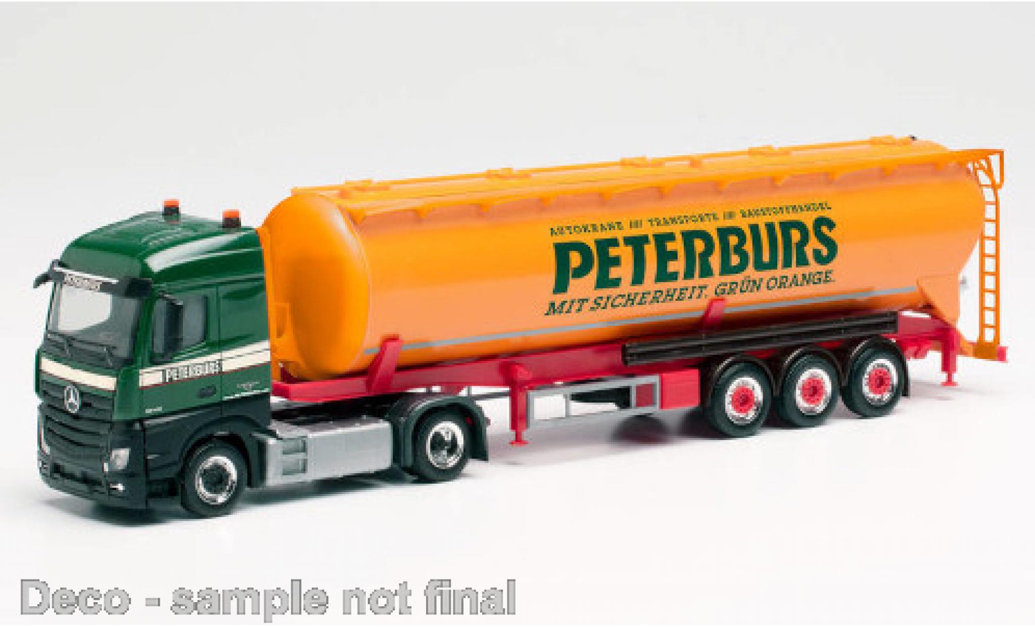 Mercedes Actros 1/87 Herpa Streamspace 2.5 Peterburs Silo-Sattelzug modelauto