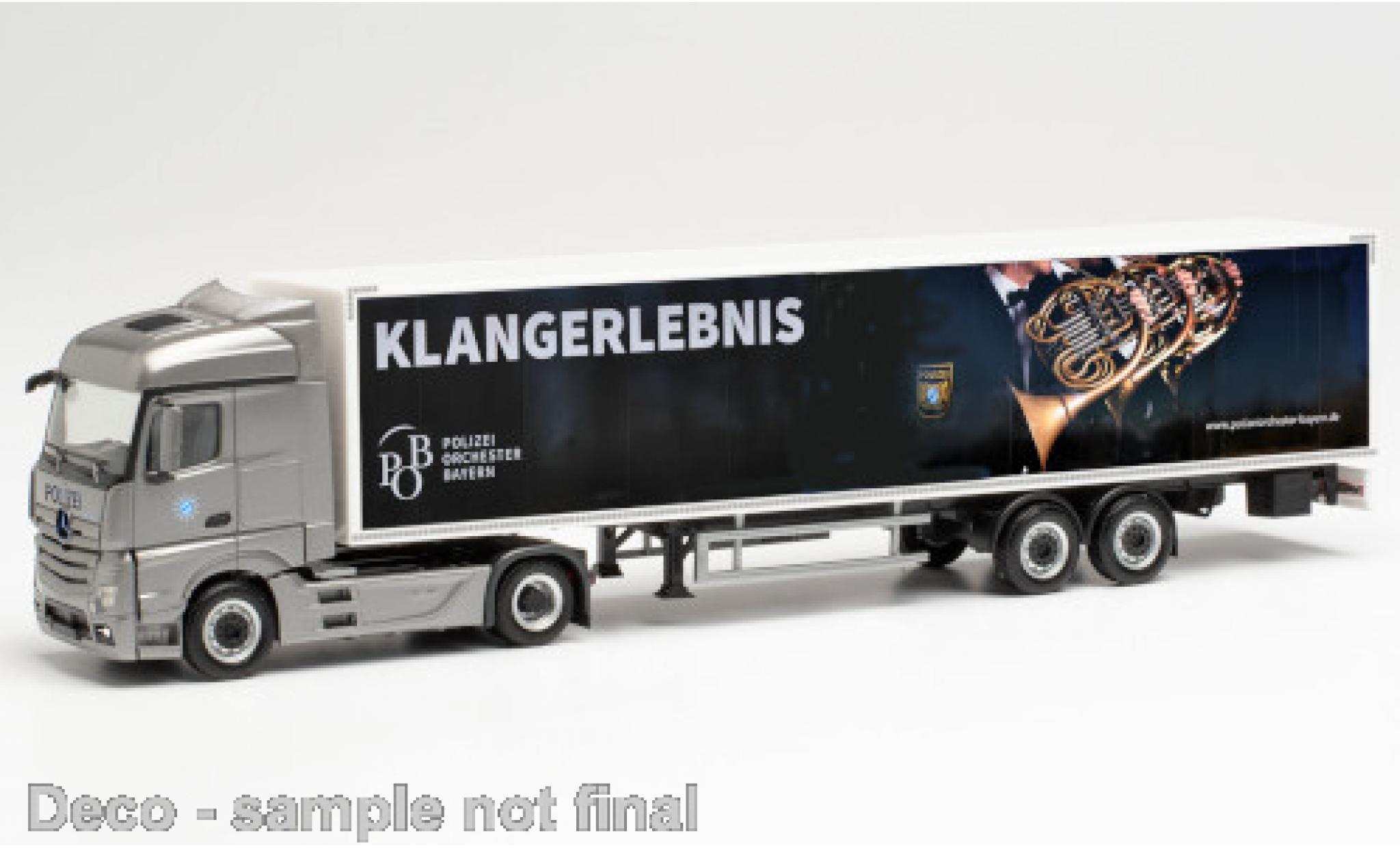 Mercedes Actros 1/87 Herpa Streamspace 2.5 Politieorchester Bayern Koffer-Sattelzug modelauto
