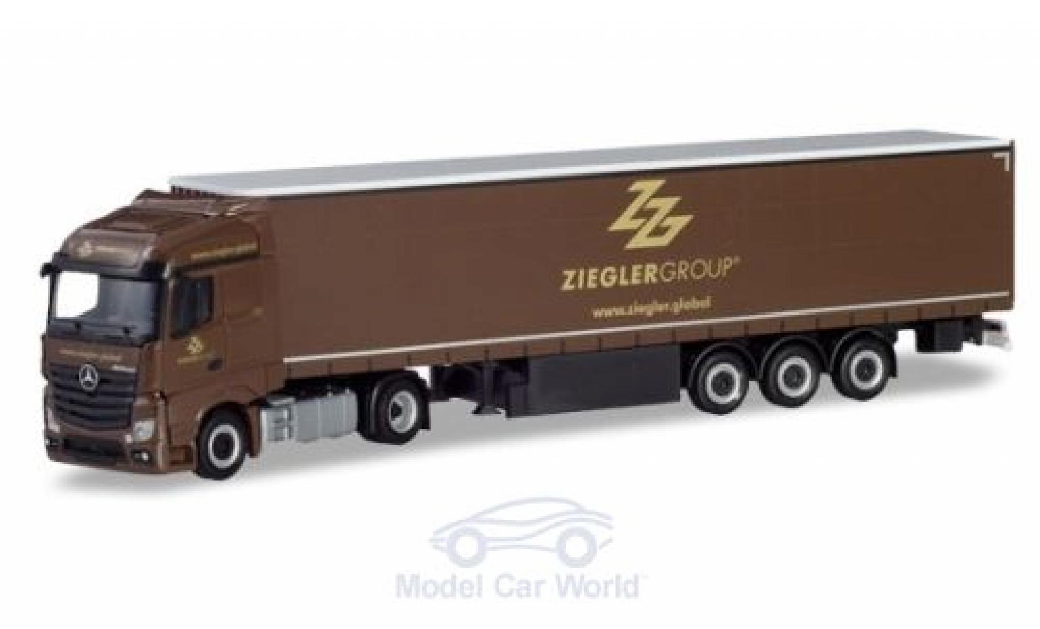 Mercedes Actros 1/87 Herpa Streamspace Ziegler Group Gardinenplanen-Sattelzug modelauto