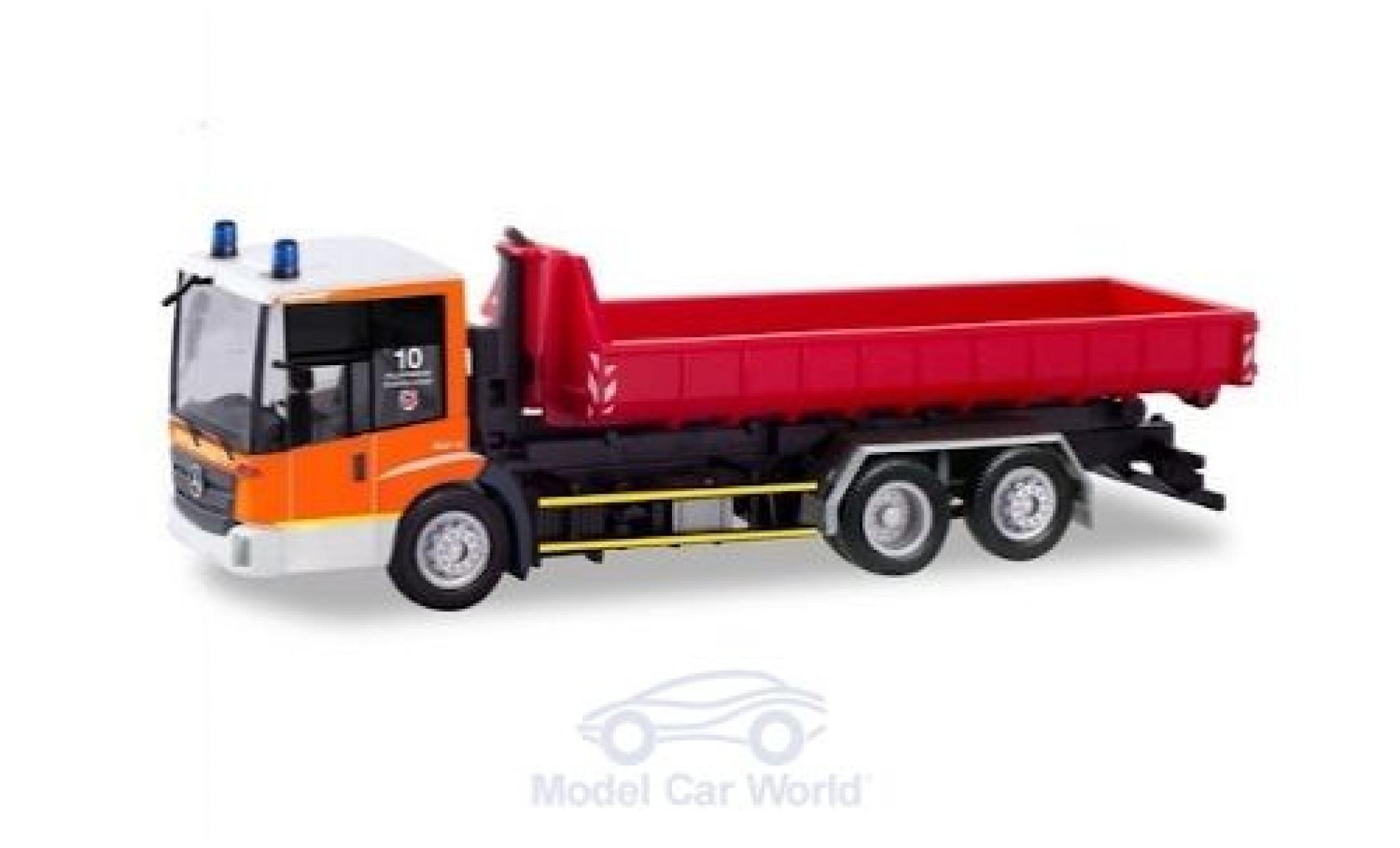 Mercedes Econic 1/87 Herpa Brandweer D&uuml;sseldorf Wechsellader-LKW modelauto