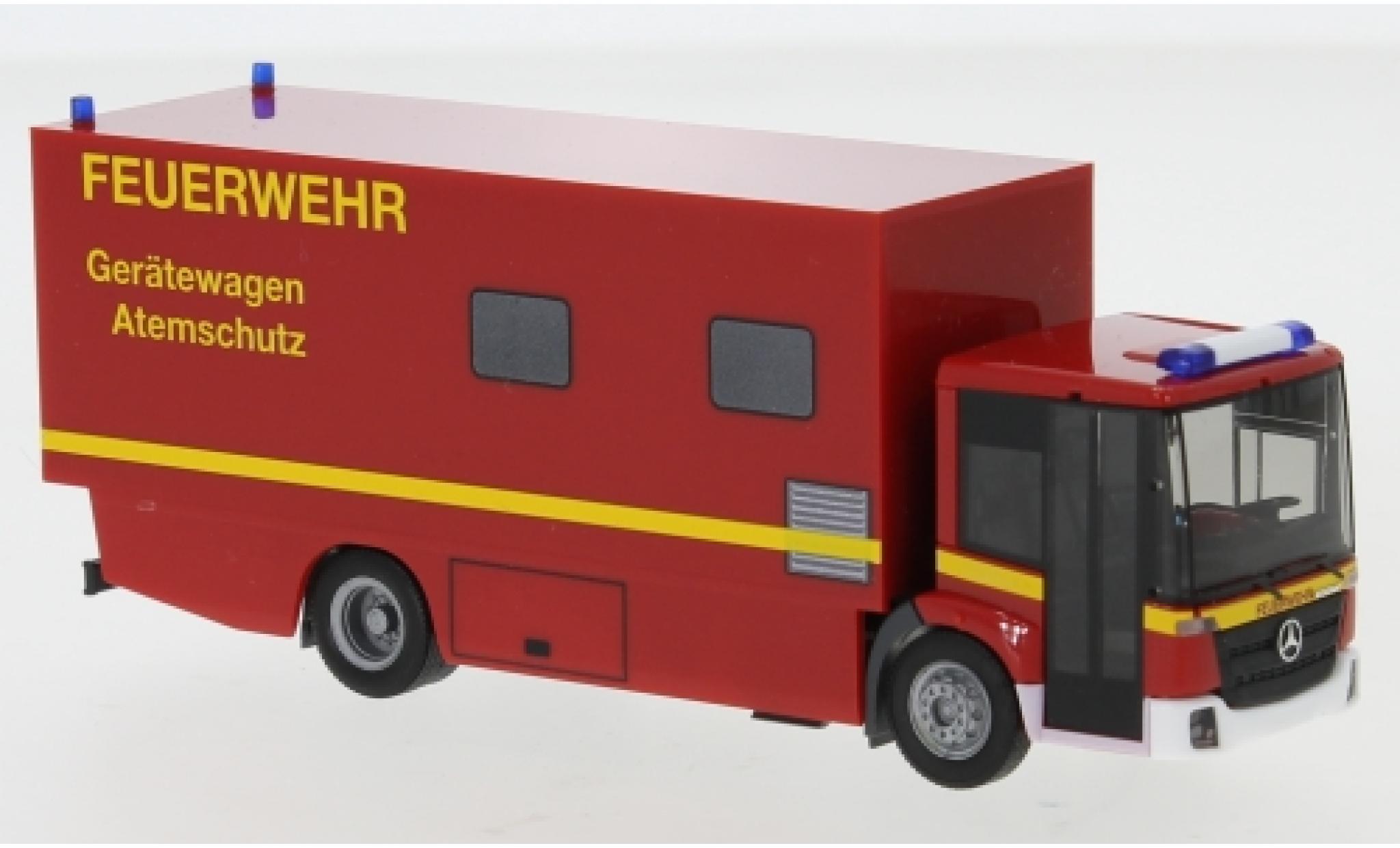 Mercedes Econic 1/87 Herpa Brandweer Ger&auml;tewagen Atemschutz wagon conteneur-Truck modelauto