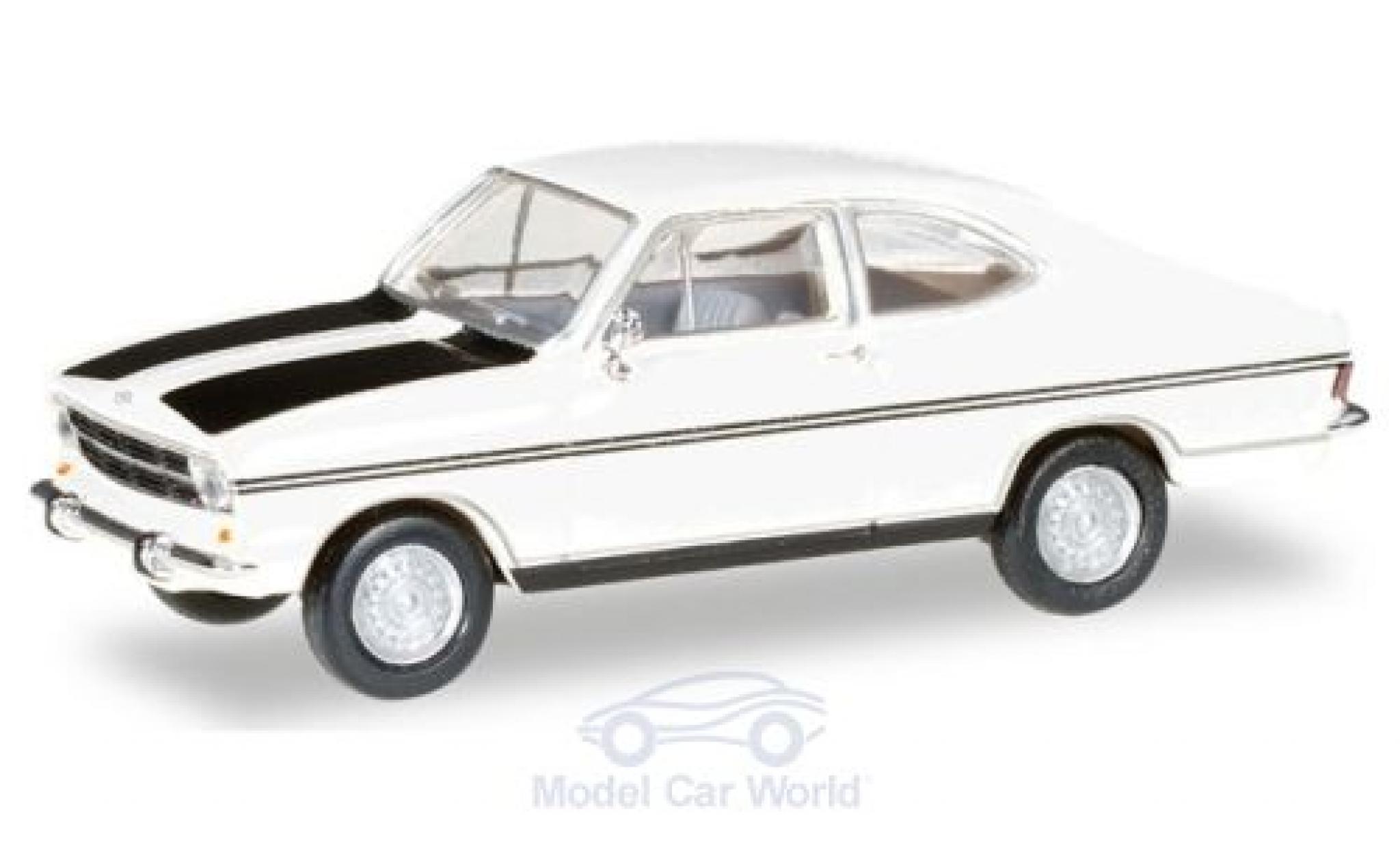 Opel Kadett 1/87 Herpa B Coupe Rally wit/zwart modelauto