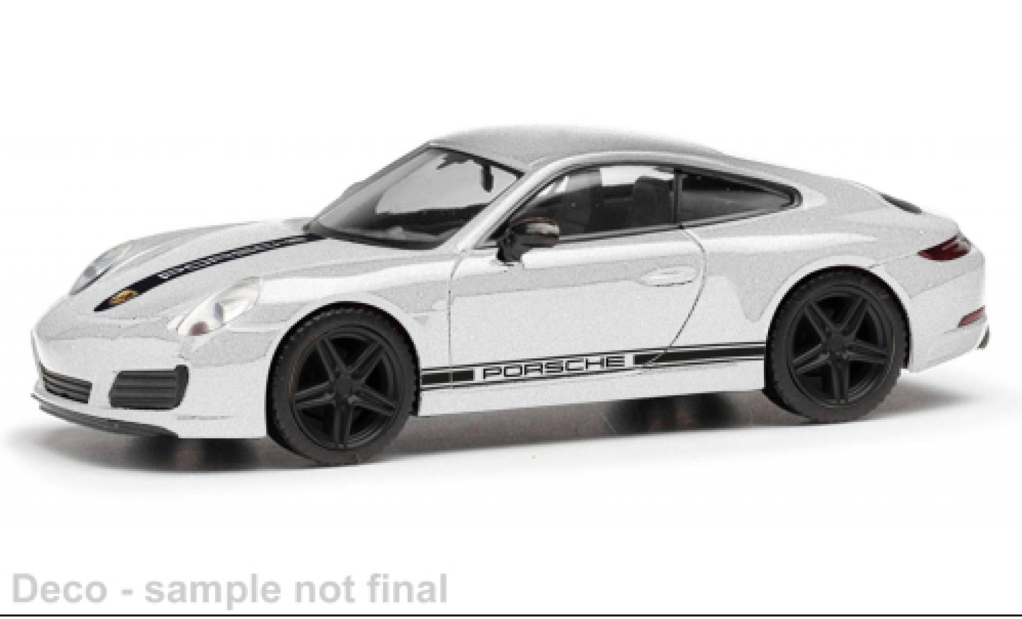 Porsche 991 4S 1/87 Herpa 911  Carrera grijs 1:87 modelauto