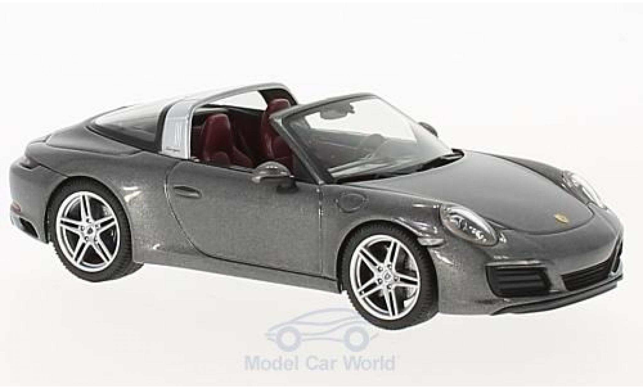 Porsche 991 Targa 1/43 Herpa 911 () Targa 4 metallic grijs modelauto
