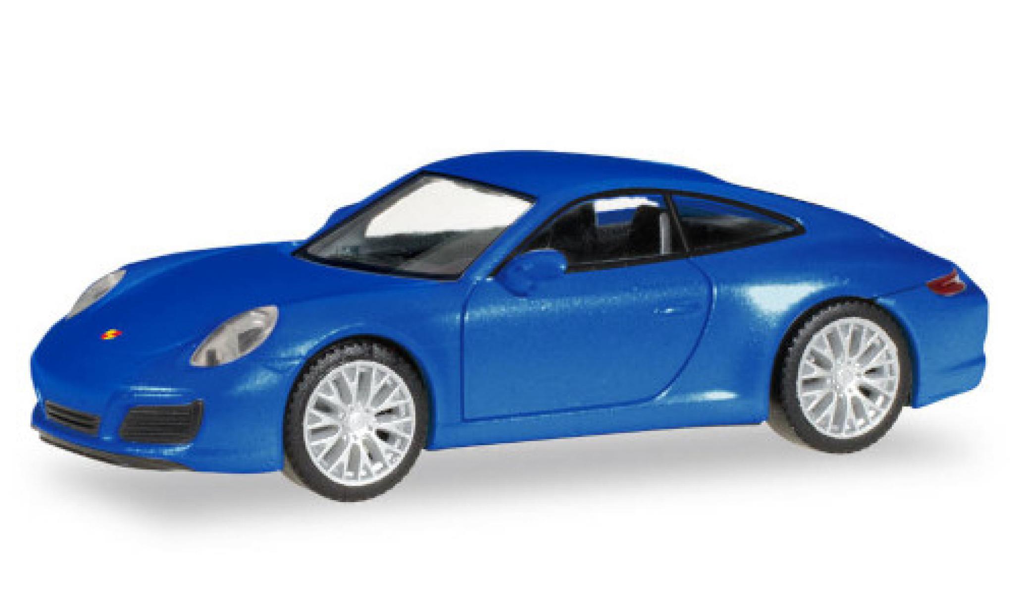 Porsche 911 1/87 Herpa Carrera 2S metallic blauw modelauto