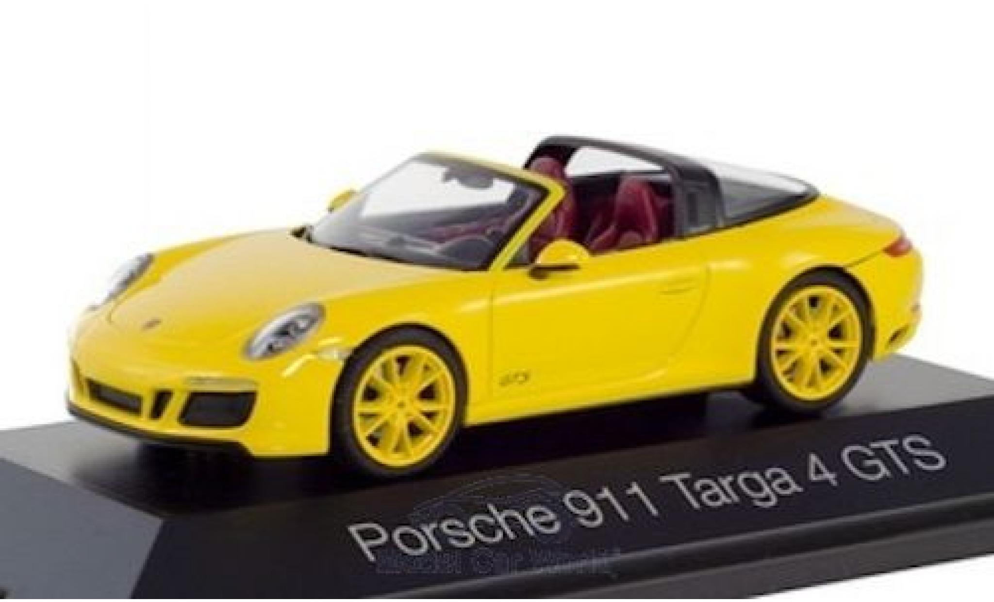 Porsche 992 Targa 1/43 Herpa 911 Targa 4 GTS () geel modelauto