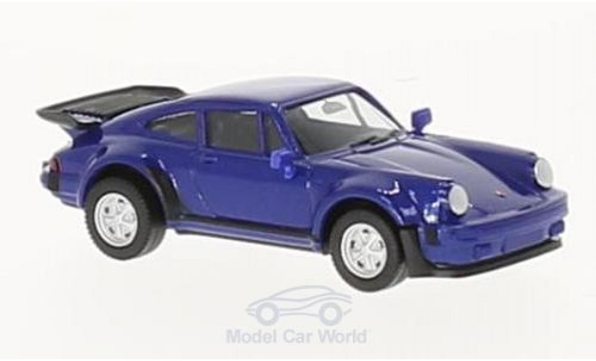 Porsche 911 Turbo 1/87 Herpa Turbo metallic blauw modelauto