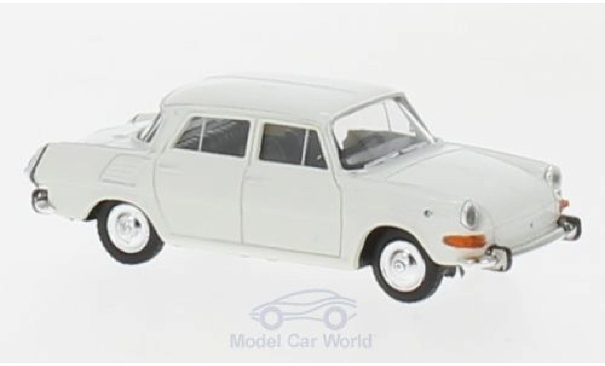 Skoda 1000 1/87 Herpa MB wit modelauto