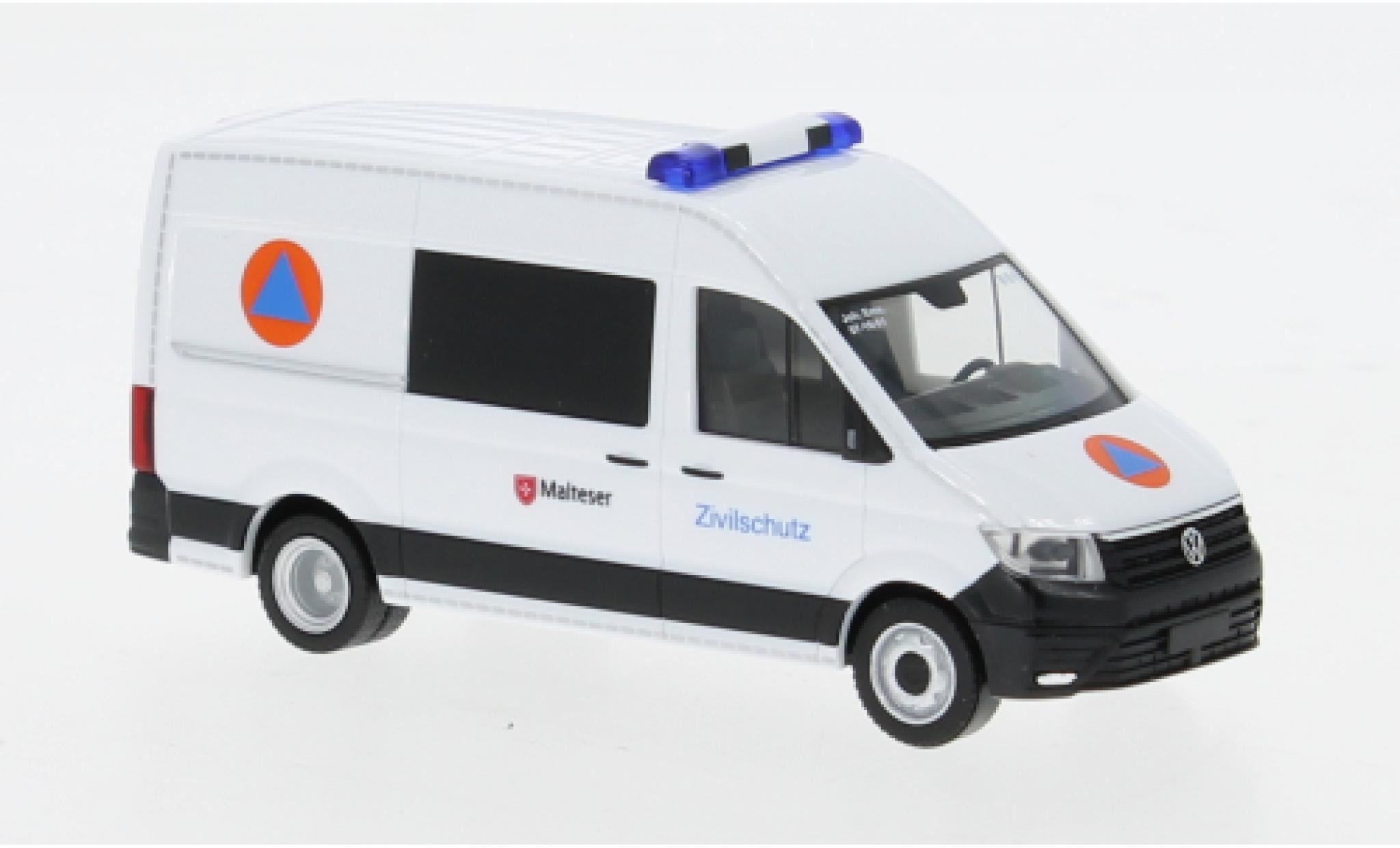 Volkswagen Crafter 1/87 Herpa Halbbus Malteser / Zivilschutz 1:87 modelauto