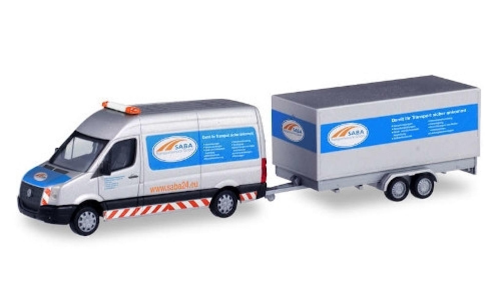 Volkswagen Crafter 1/87 Herpa Kasten HD BF3 SABA Transportservice avec Tandem-wagon conteneur-remorque modelauto