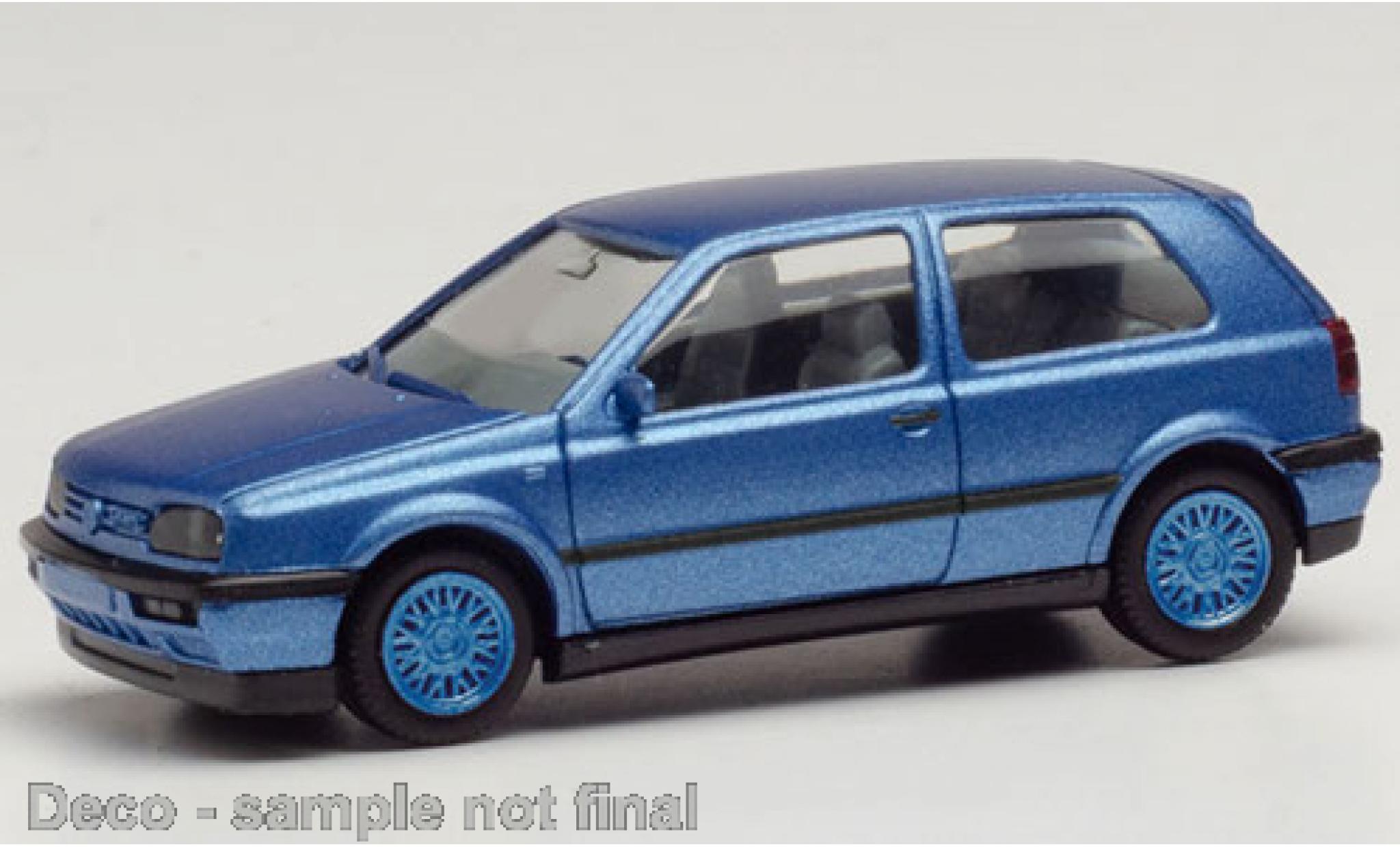 Volkswagen Golf 1/87 Herpa III VR6 metallic blauw modelauto
