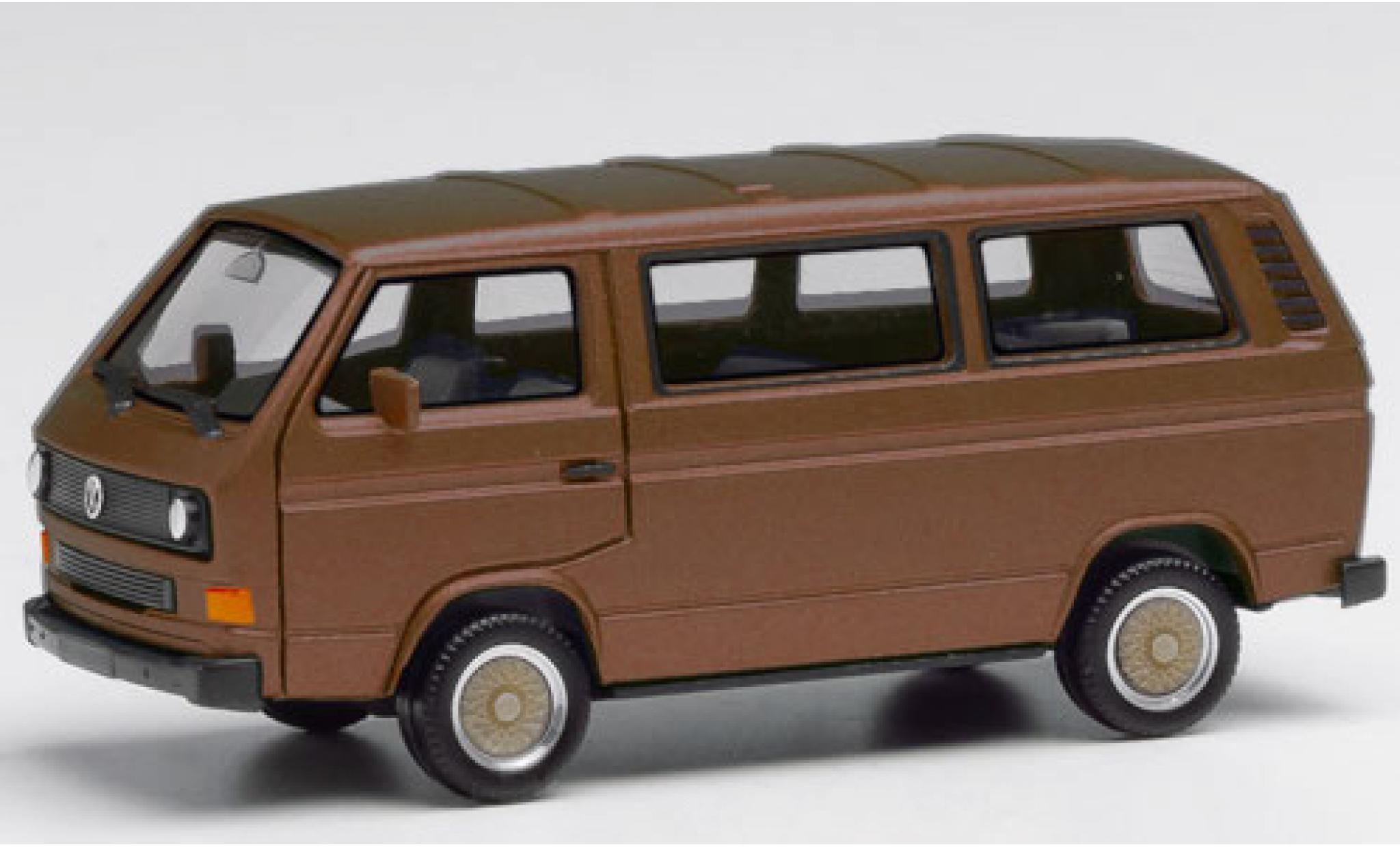 Volkswagen T3 1/87 Herpa Bus metallic bruin mit BBS Felgen modelauto