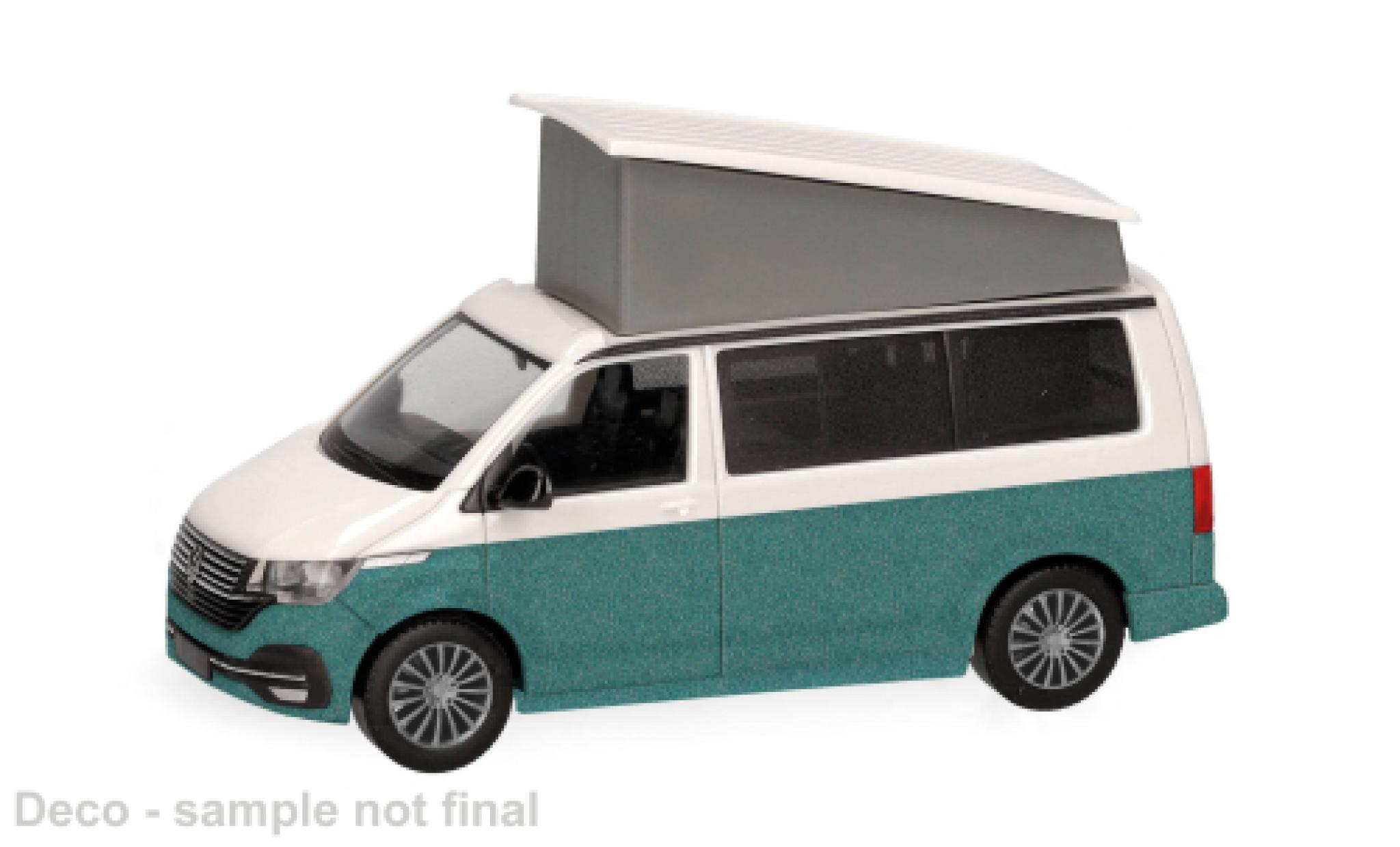 Volkswagen T6 1/87 Herpa .1 California groen/wit 1:87 modelauto
