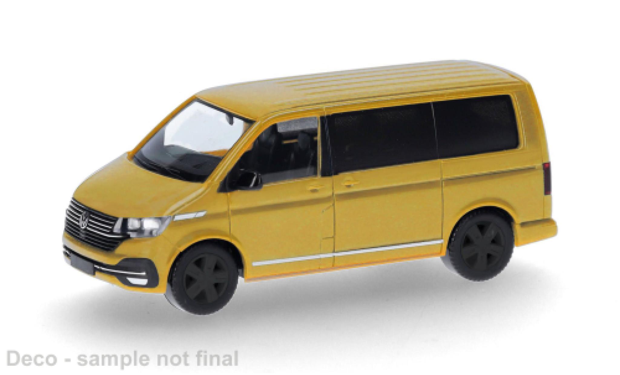 Volkswagen T6 1/87 Herpa .1 Caravelle geel 1:87 modelauto