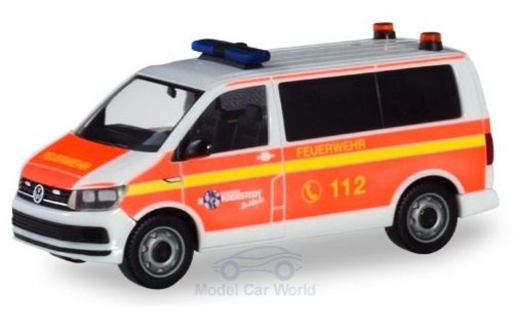 Volkswagen T6 1/87 Herpa Bus Freiwillige Brandweer Norderstedt Mannschaftstransportwagen modelauto
