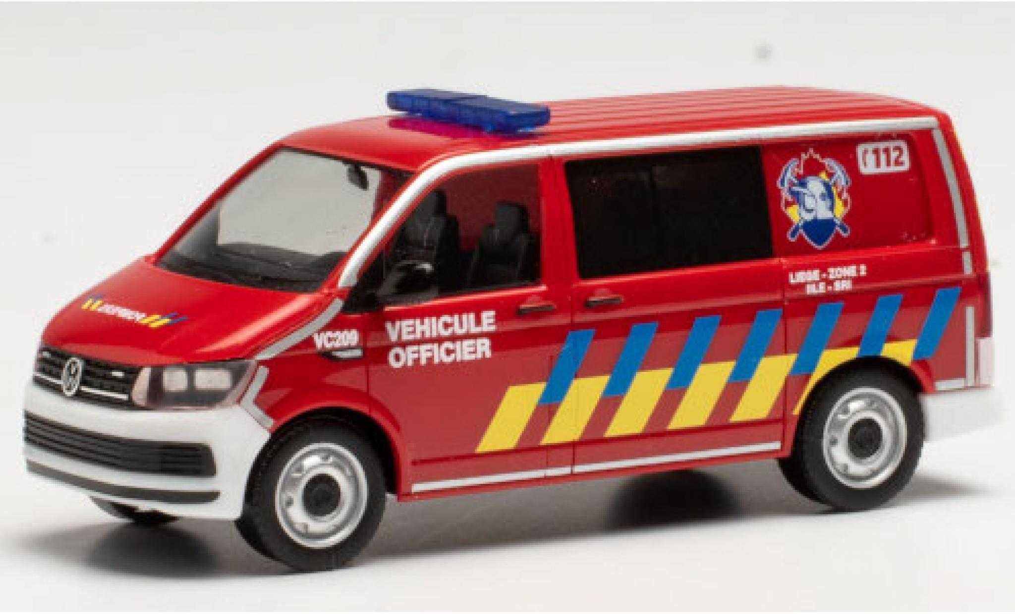 Volkswagen T6 1/87 Herpa Halbbus Brandweer L&uuml;ttich (B) modelauto