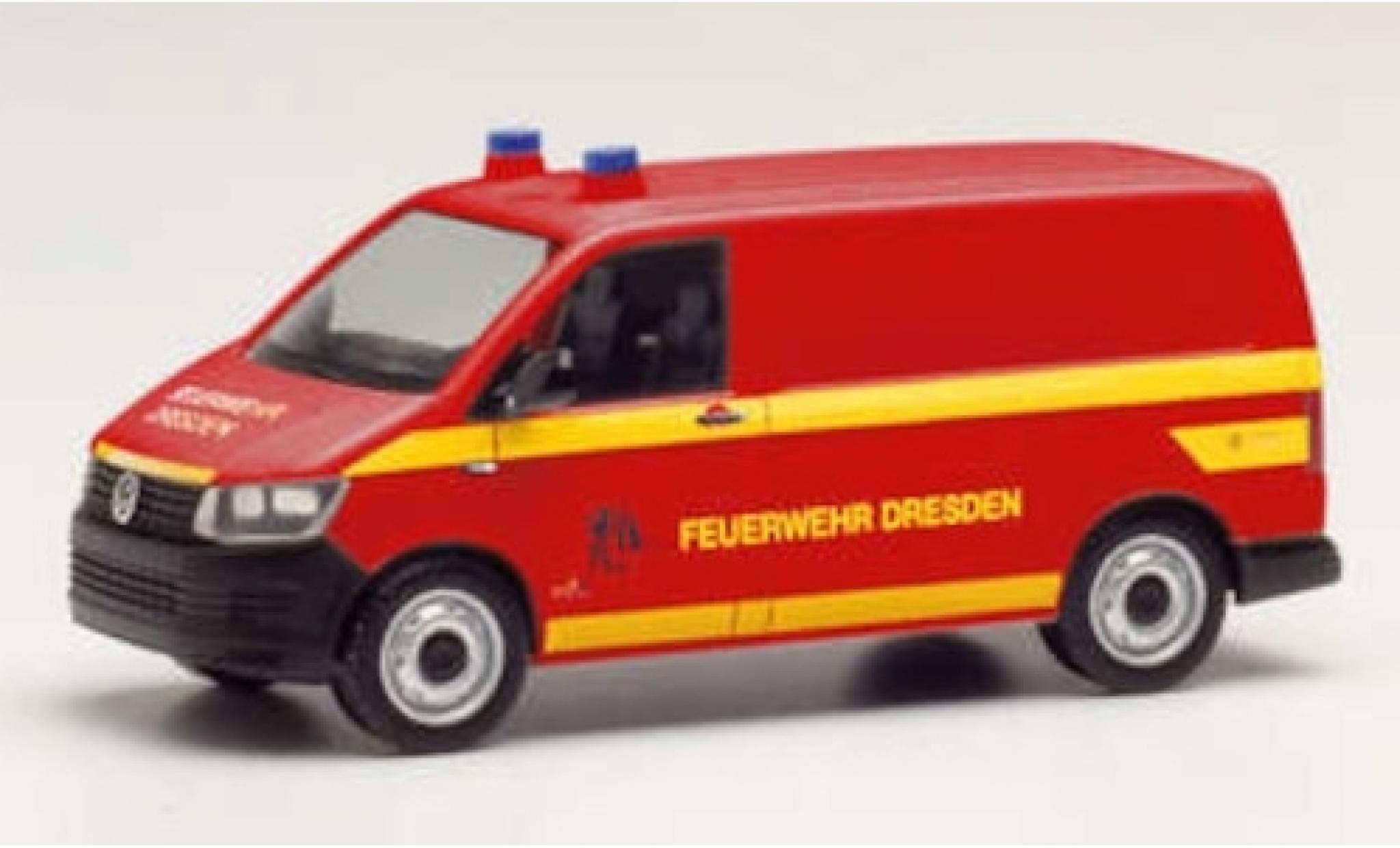 Volkswagen T6 1/87 Herpa Kasten Brandweer Dresden modelauto