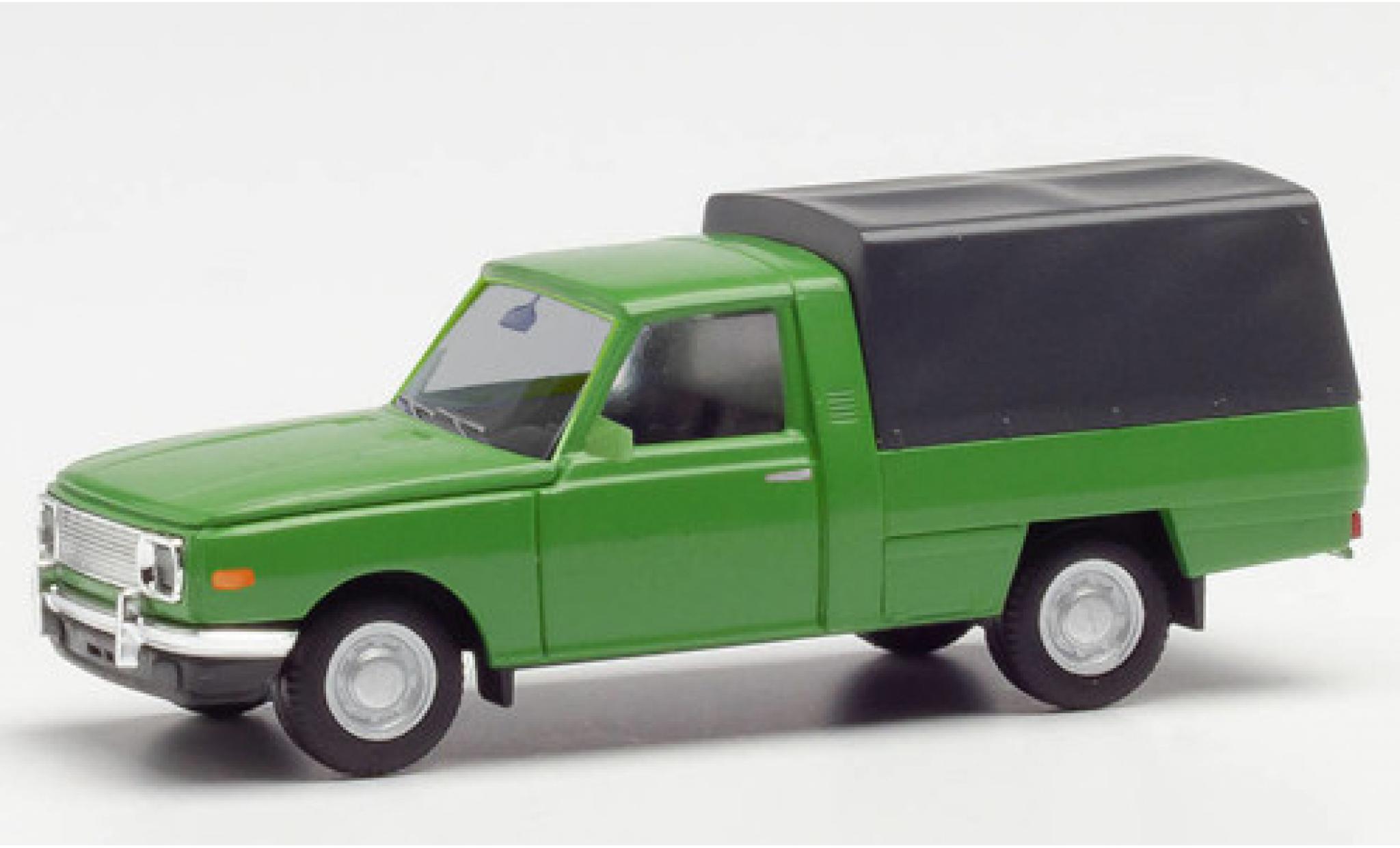 Wartburg 353 1/87 Herpa Trans groen 1966 avec toile modelauto