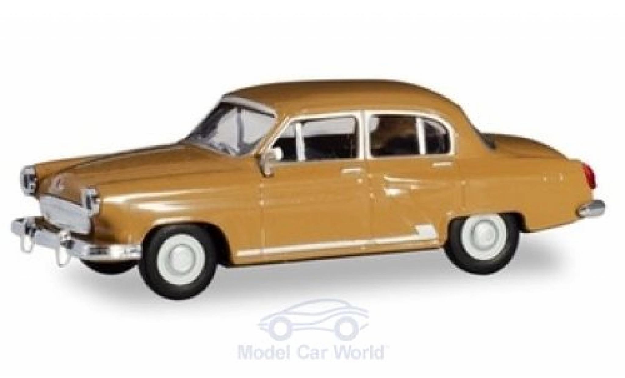 Wolga M21 1/87 Herpa bruin modelauto