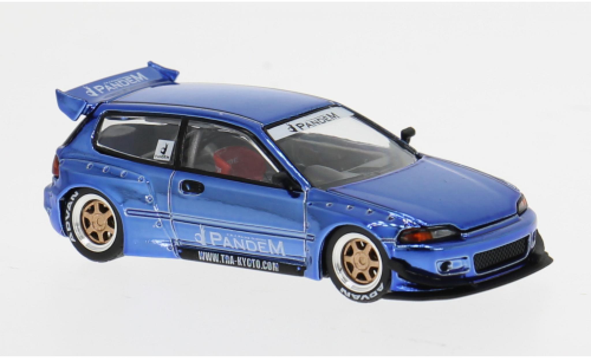 Honda Civic 1/64 Pop Race (EG6) by Pandem blauw 1:64 modelauto