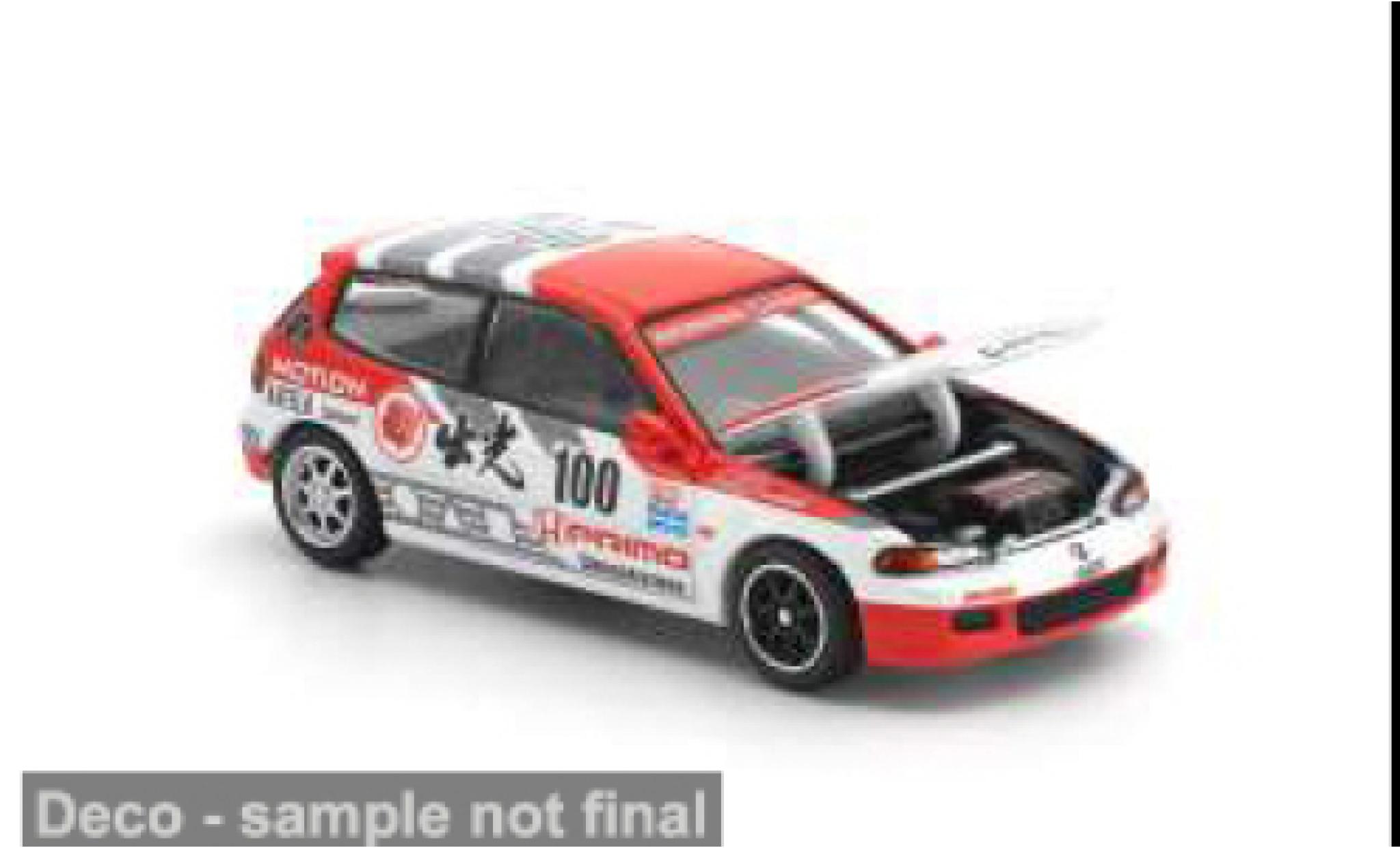 Honda Civic 1/64 Pop Race EG6 rood/wit 1:64 modelauto