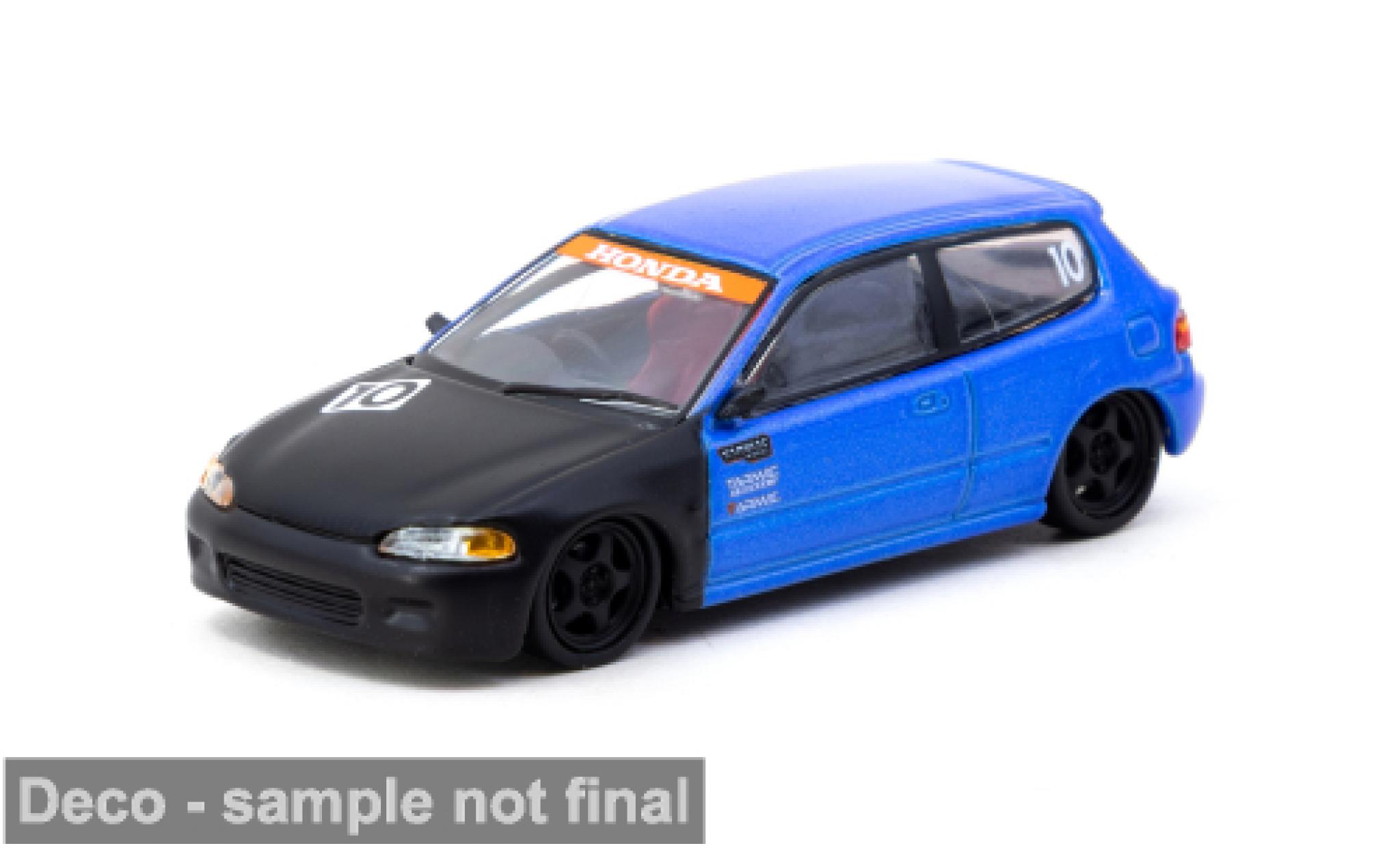 Honda Civic 1/64 Tarmac Works EG6 ( 10th Anniversary) blauw/zwart 1:64 modelauto