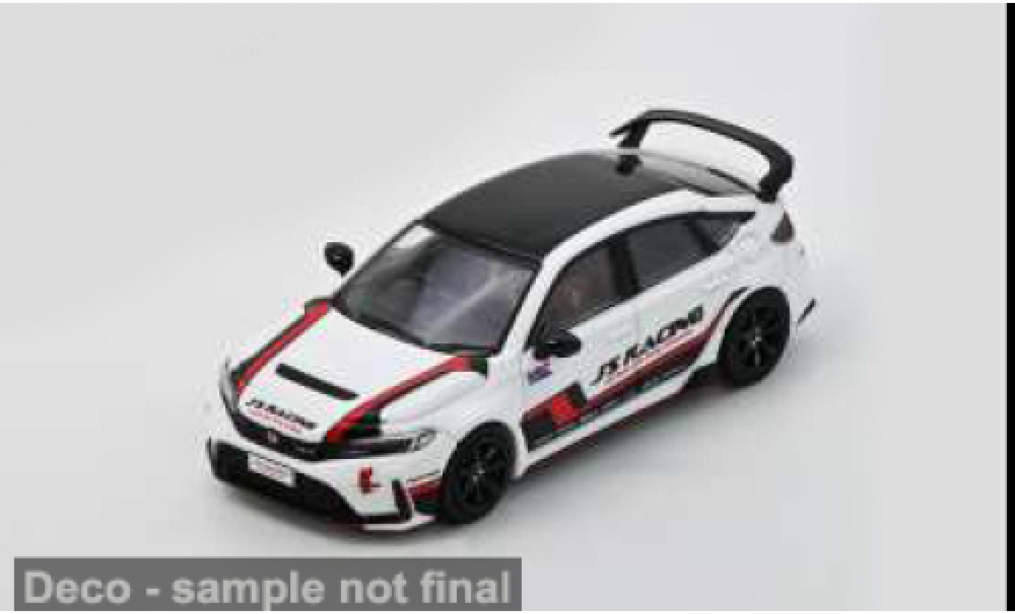 Honda Civic 1/64 INNO64 (FL-5) wit/zwart J'S Racing 1:64 modelauto