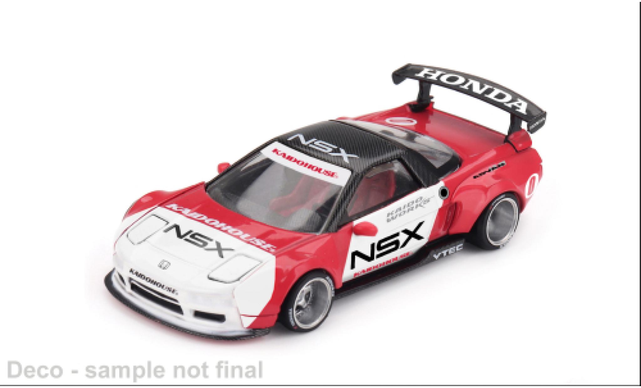 Honda NSX 1/64 Mini GT Kaido Racing V1 rood/wit 1990 1:64 modelauto