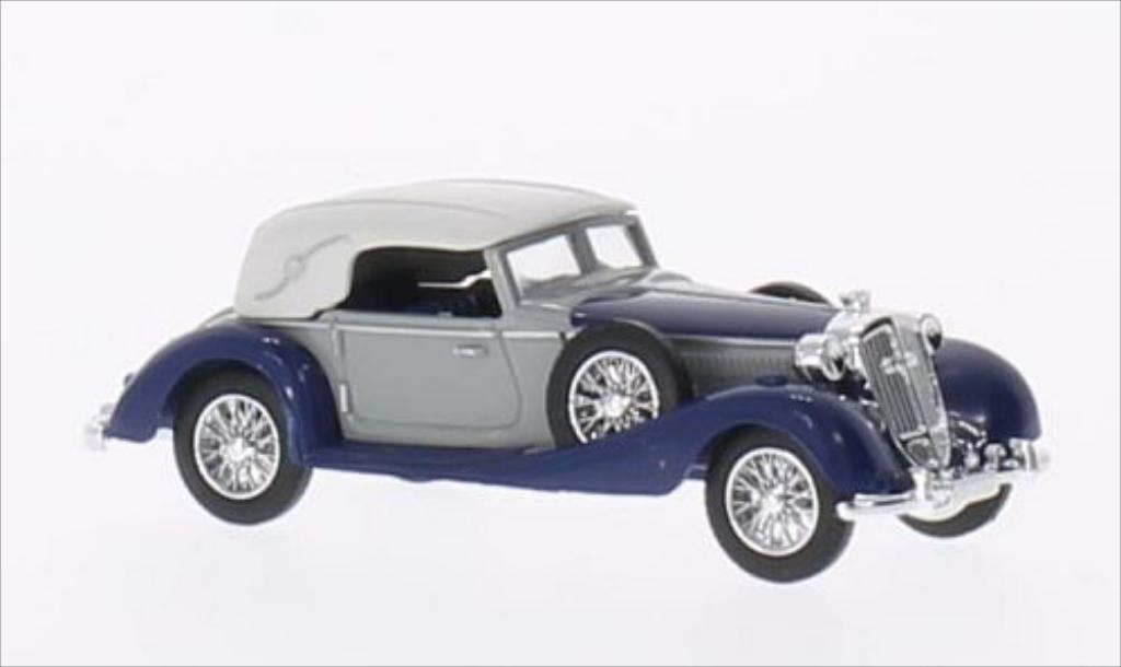 Horch 853 1/87 Busch Cabriolet geschlossen grijs/blauw 1933 modelauto