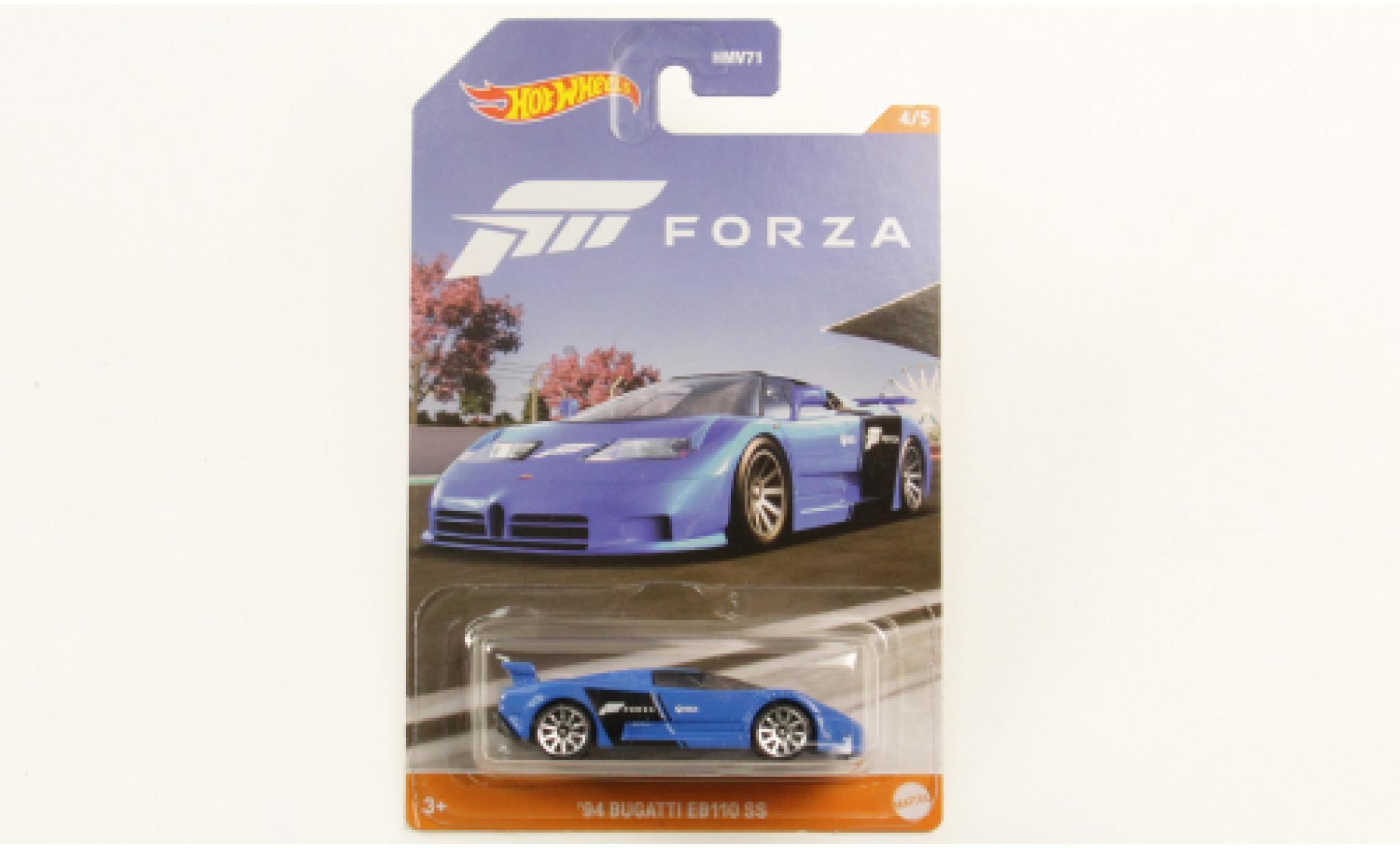 Bugatti EB110 1/64 Hot Wheels EB 110 SS blauw Forza 1994 1:64 modelauto