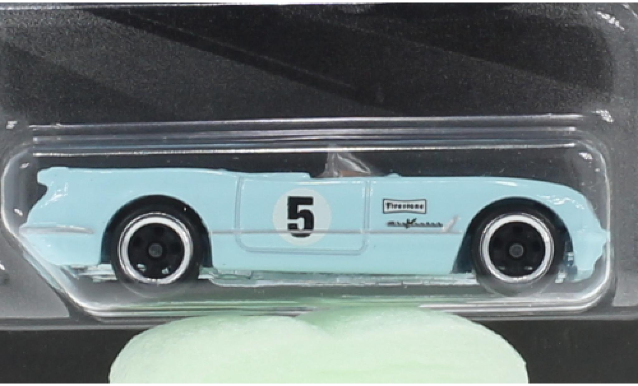 Chevrolet Corvette 1/64 Hot Wheels (C1) Cabriolet blauw clair 1955 modelauto