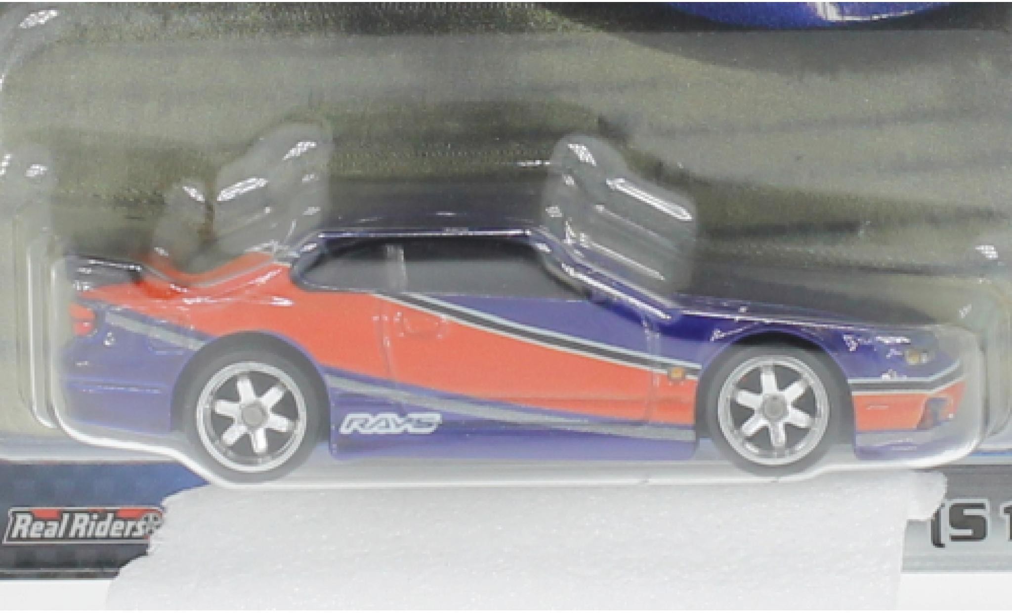 Nissan Silvia 1/64 Hot Wheels Premium (S15) blauw fonc&eacute;/rood rapide & Furious modelauto