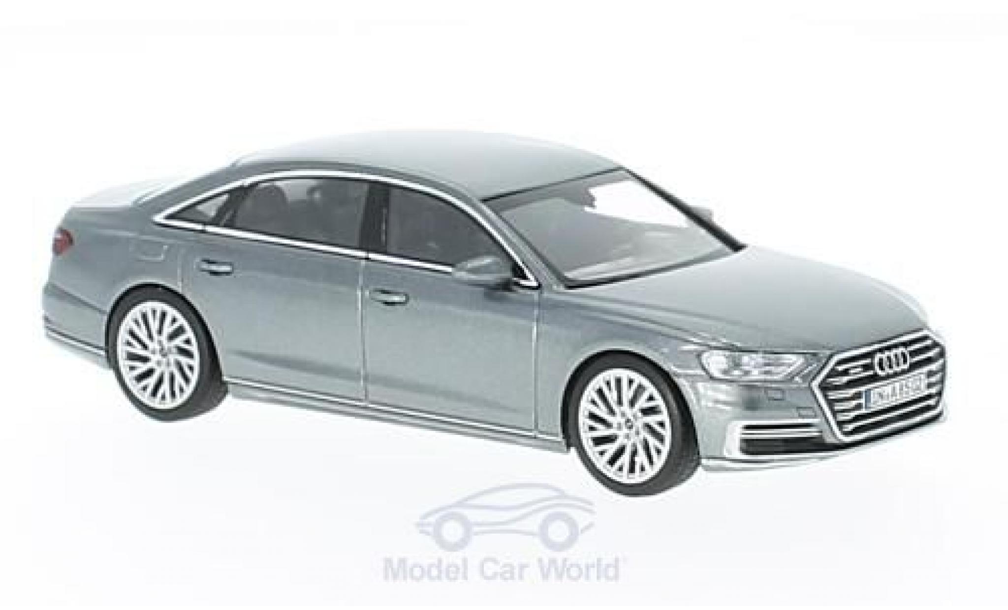 Audi A8 1/43 iScale L metallic grijs 2017 modelauto