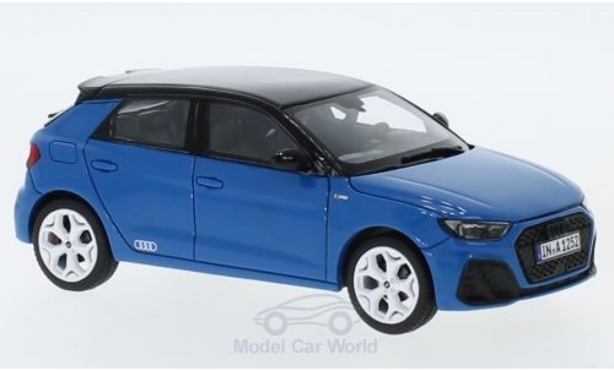 Audi A1 1/43 Jadi Sportback Edition One blauw/zwart 2018 modelauto