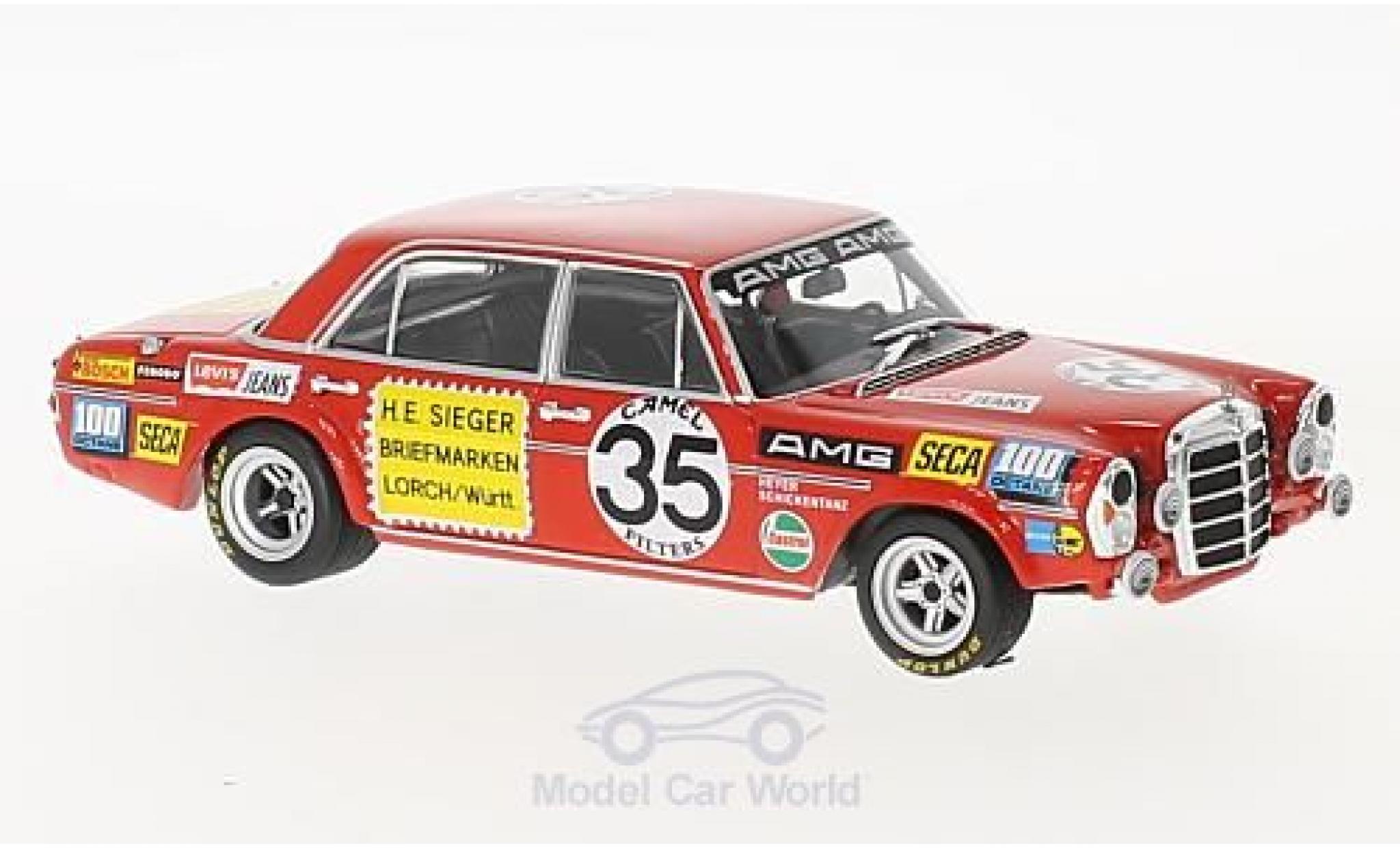 Mercedes 300 SEL 1/43 Minichamps SEL 6.8 AMG No.35 Briefmarken Sieger 24h Spa 1971 H.Heyer/C.Schickentanz modelauto