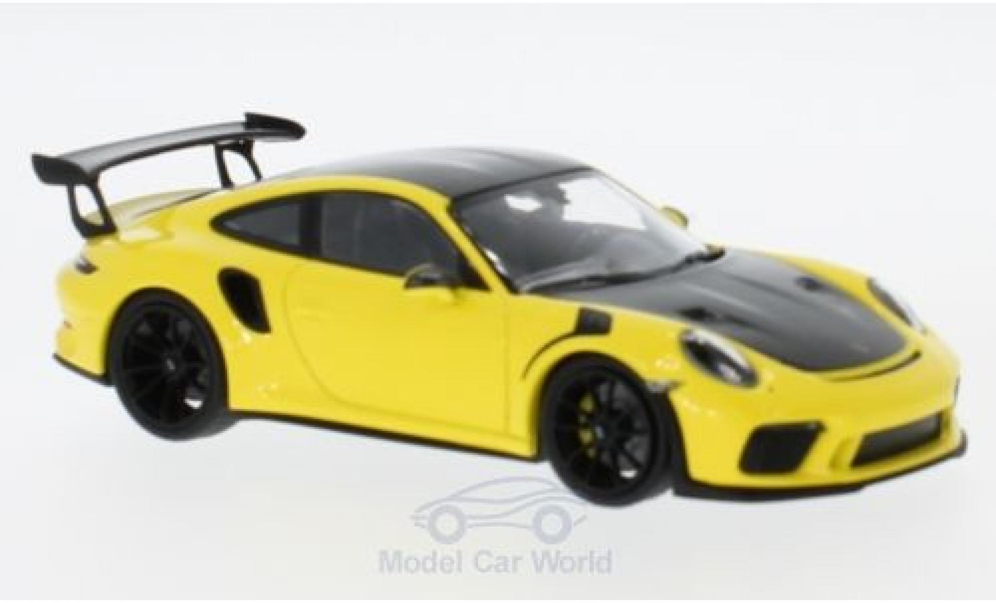 Porsche 991 GT3 RS 1/43 Minichamps 911 () GT3 RS geel 2018 mit Weissach-Paket modelauto