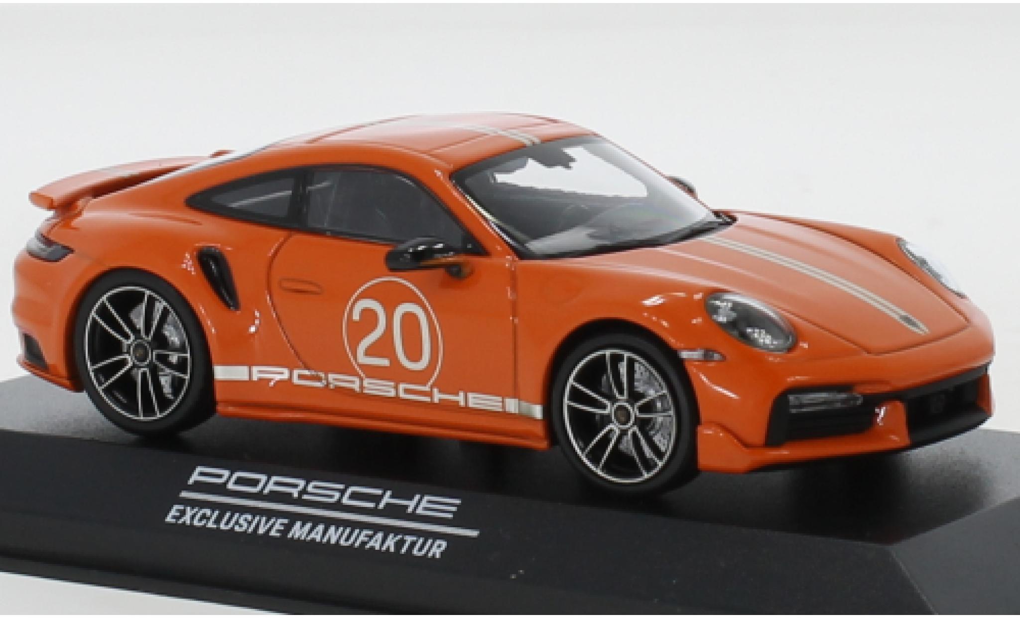Porsche 992 Turbo s 1/43 Minichamps 911 () Turbo S oranje China 20th Anniversary modelauto